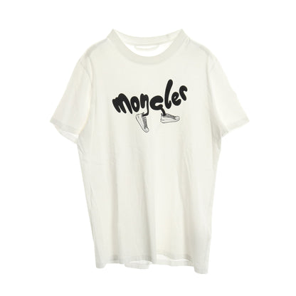 半袖Tシャツ クルーネック ロゴプリント コットン ホワイト モンクレール トップス MONCLER