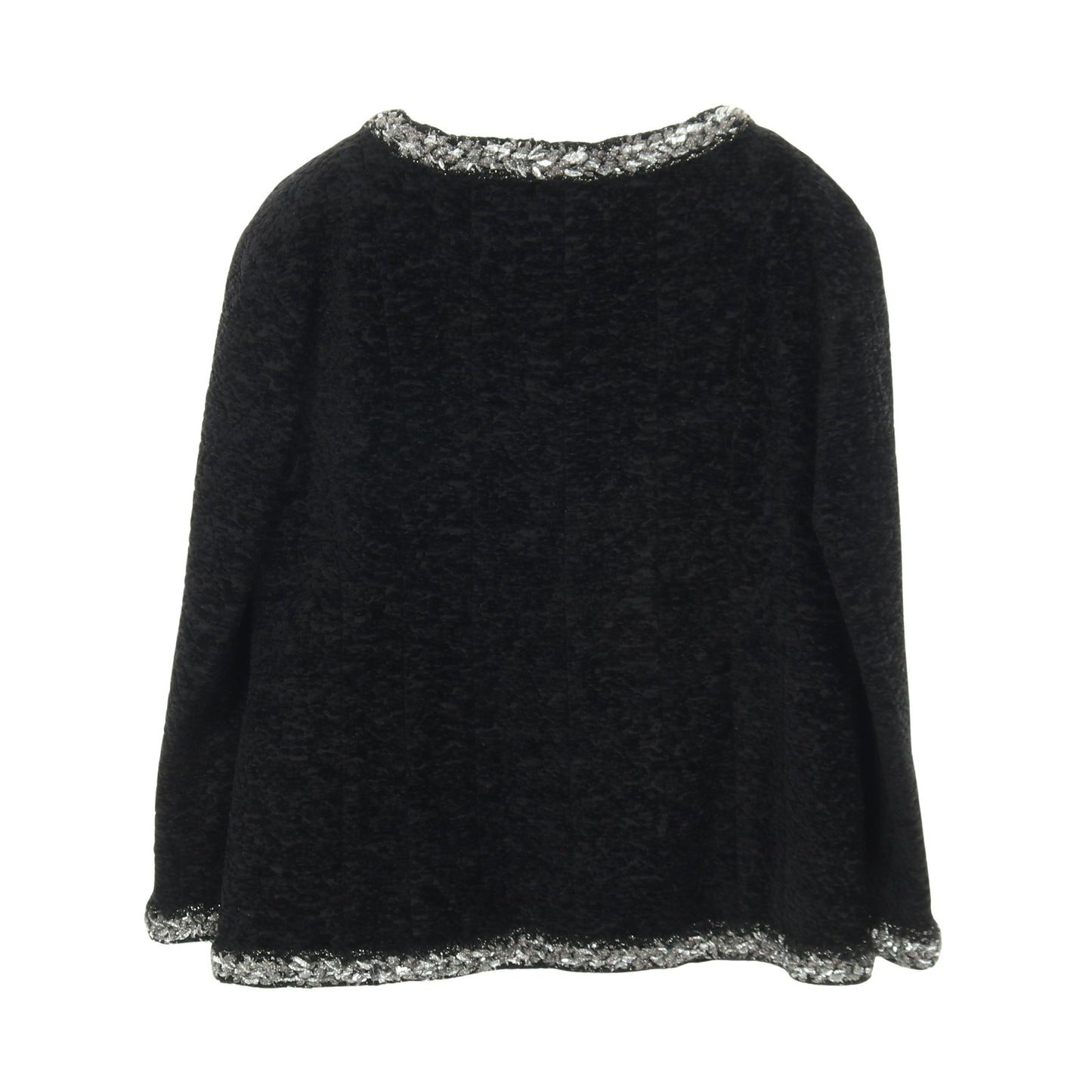ココマークボタン ジップアップ ツイード ジャケット シルク ブラック シャネル アウター CHANEL