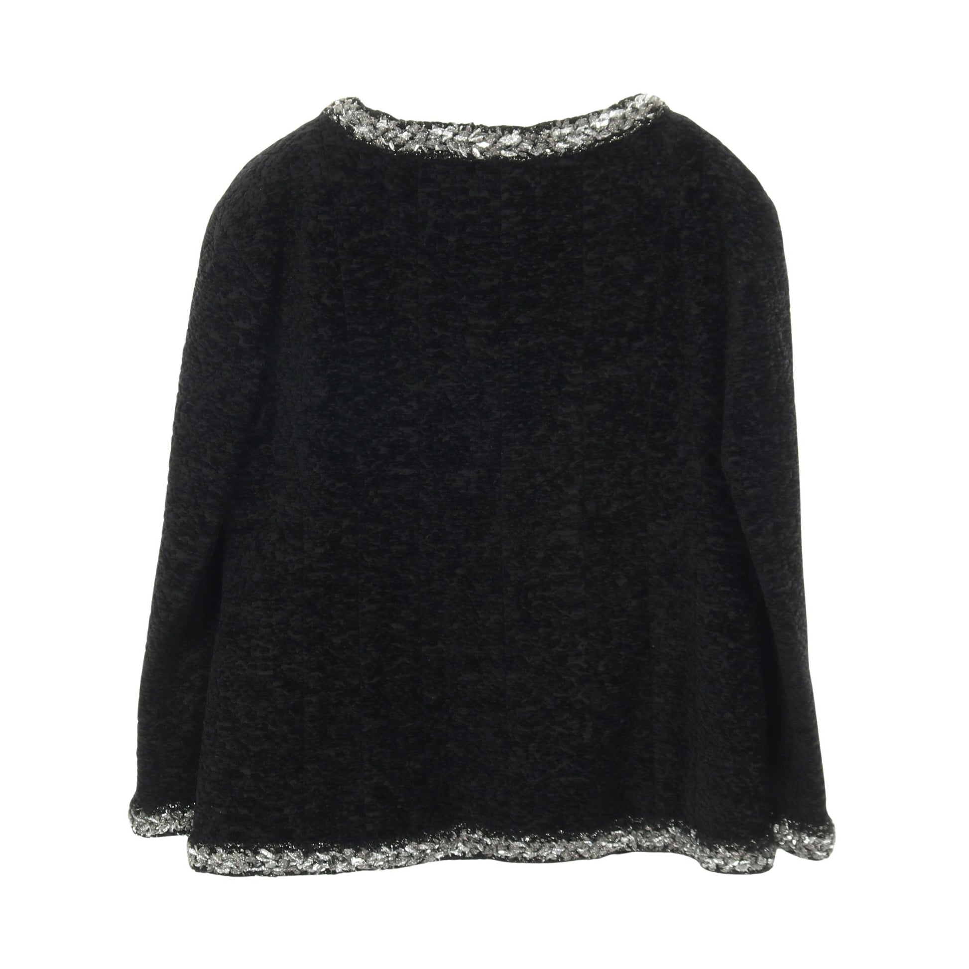 ココマークボタン ジップアップ ツイード ジャケット シルク ブラック シャネル アウター CHANEL