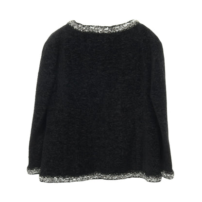 ココマークボタン ジップアップ ツイード ジャケット シルク ブラック シャネル アウター CHANEL