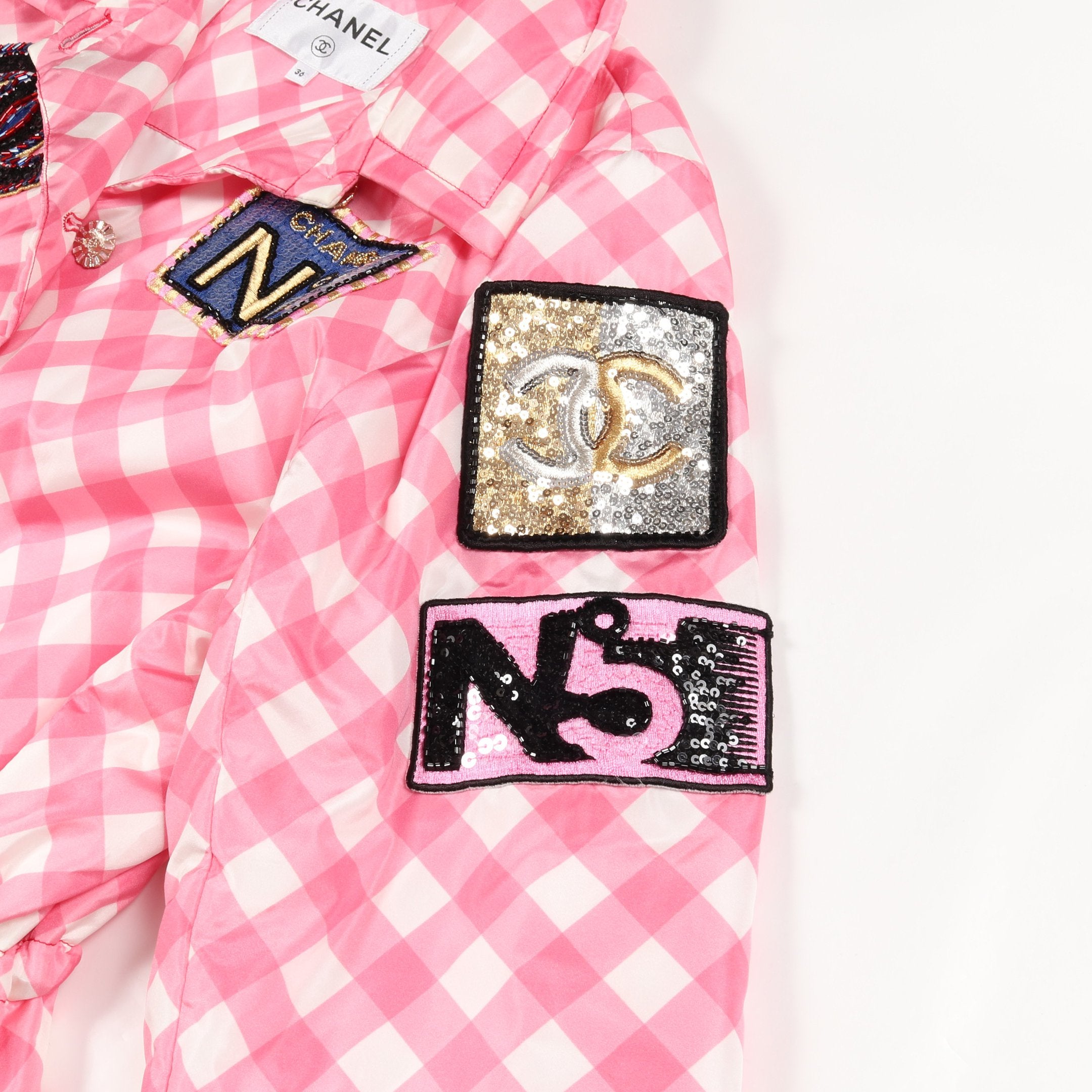 シャネルスパンコールＣＣボタンジャケット返品不可 CHANEL】シャネル『スパンコール 七分袖 ノーカラージップアップ