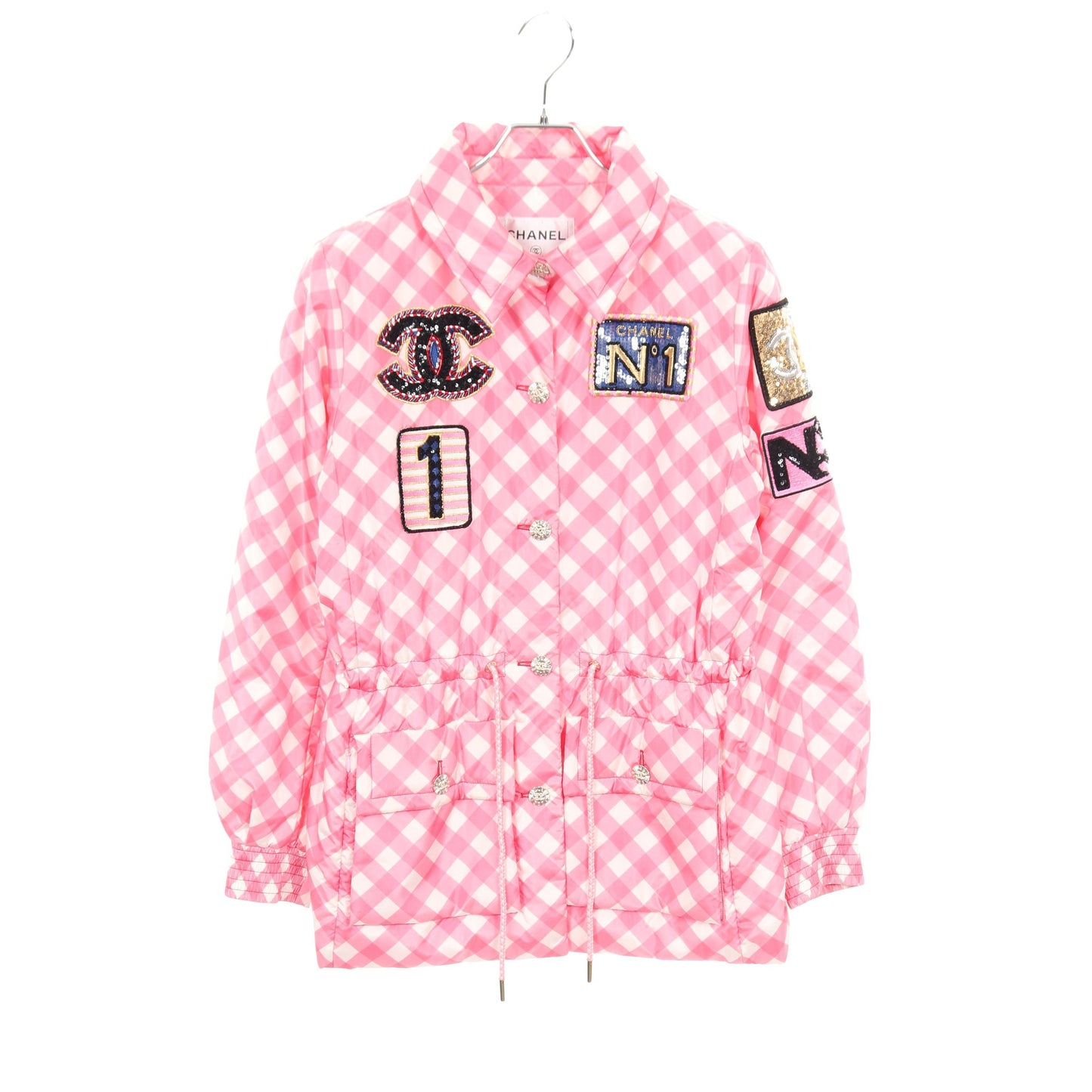 ココマークボタン ジャケット ギンガムチェック ワッペン スパンコール  