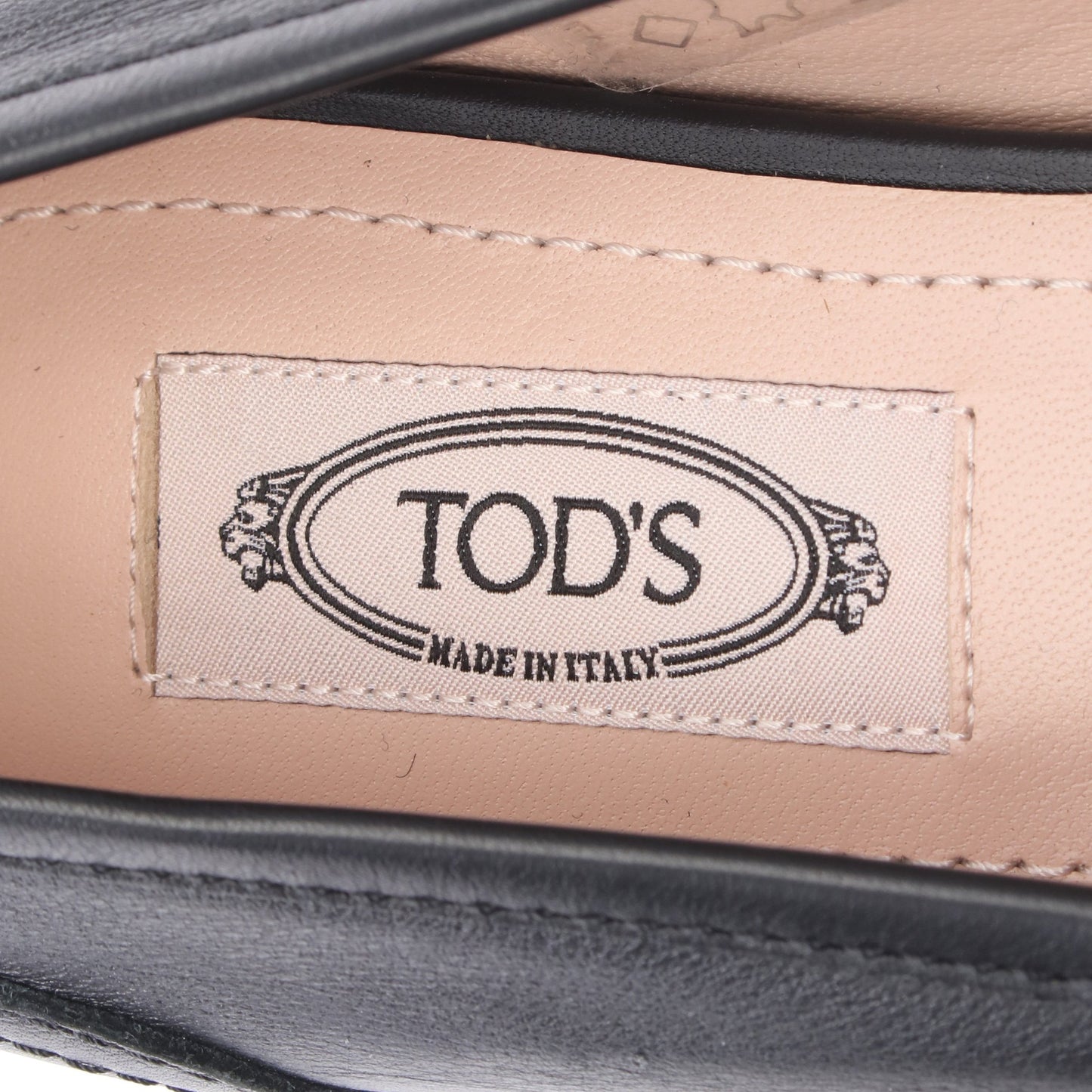フラットシューズ リボン レオパード レザー ハラコ ブラック ベージュ トッズ シューズ TOD'S