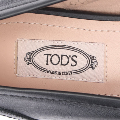 フラットシューズ リボン レオパード レザー ハラコ ブラック ベージュ トッズ シューズ TOD'S