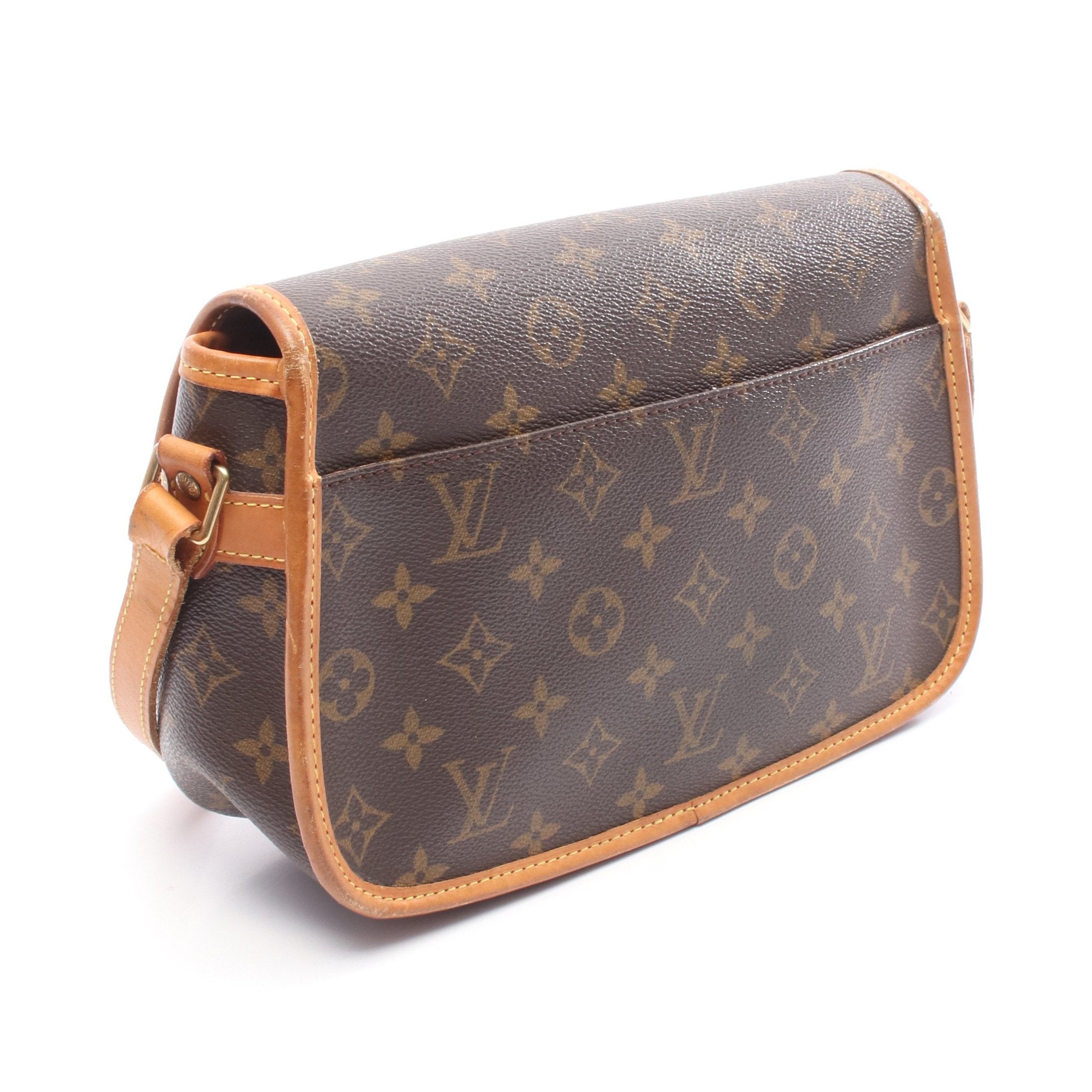 ソローニュ モノグラム ショルダーバッグ PVC レザー ブラウン ルイ