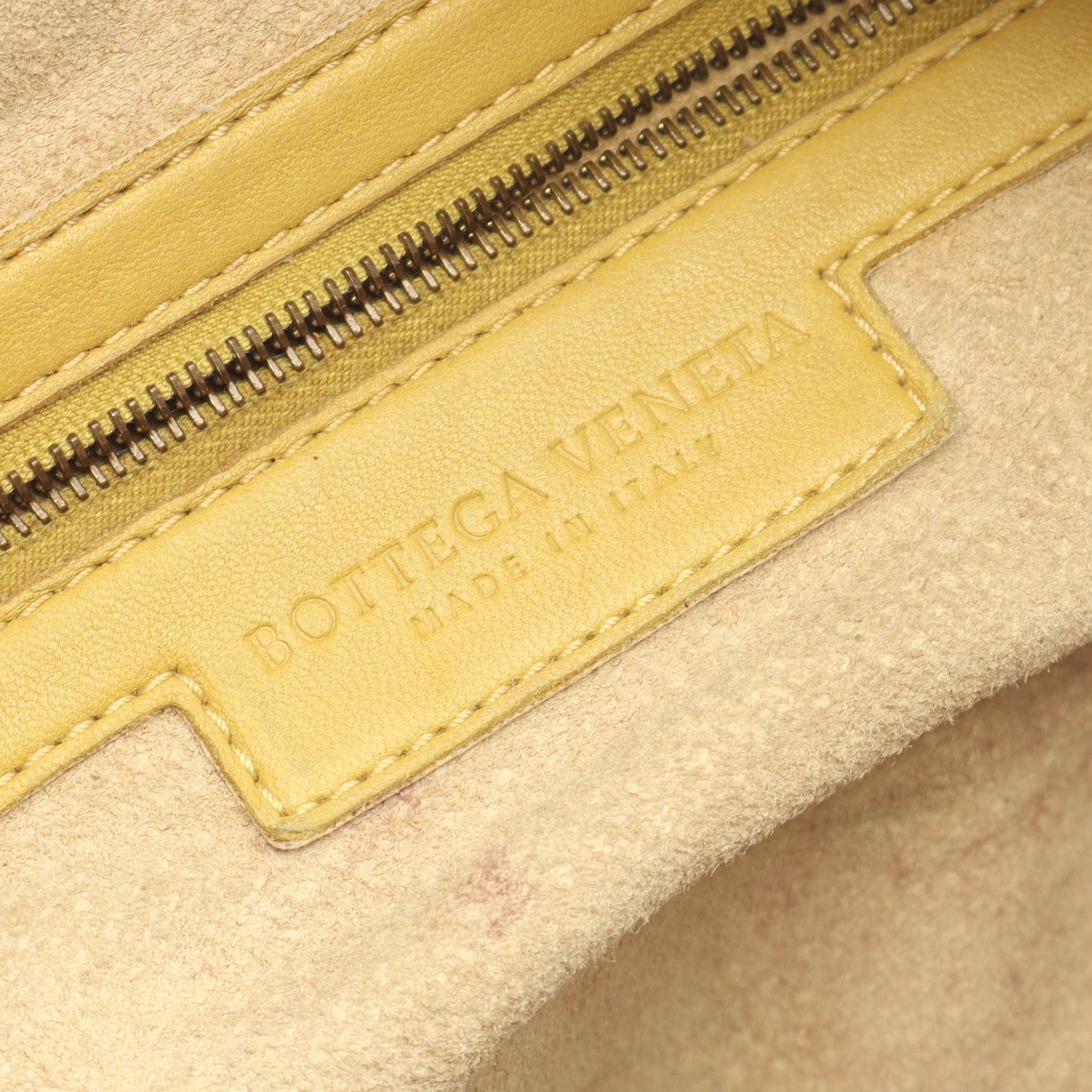 イントレチャート ハンドバッグ ミニボストンバッグ レザー イエローブラウン ボッテガヴェネタ バッグ BOTTEGA VENETA
