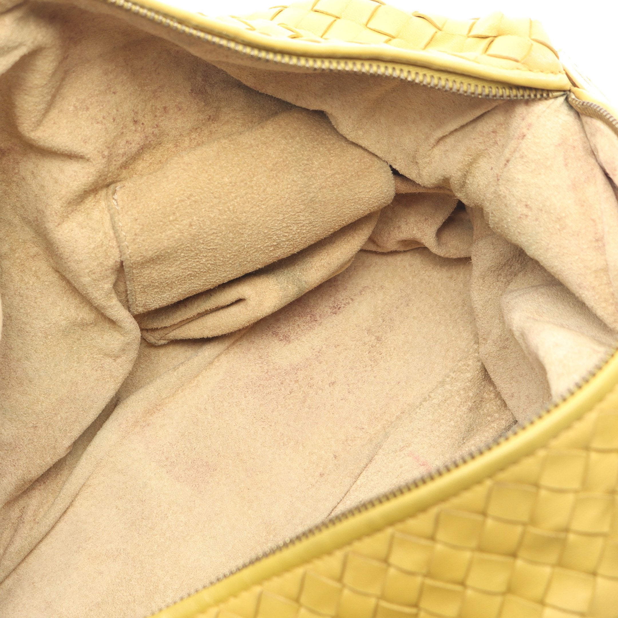 BOTTGAVENETA イントレチャート ハンドバッグ　イエロー レザー イントレチャート ハンドバッグ ミニボストンバッグ レザー イエロー