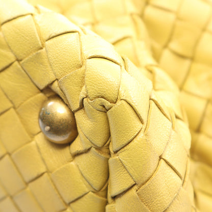 イントレチャート ハンドバッグ ミニボストンバッグ レザー イエローブラウン ボッテガヴェネタ バッグ BOTTEGA VENETA