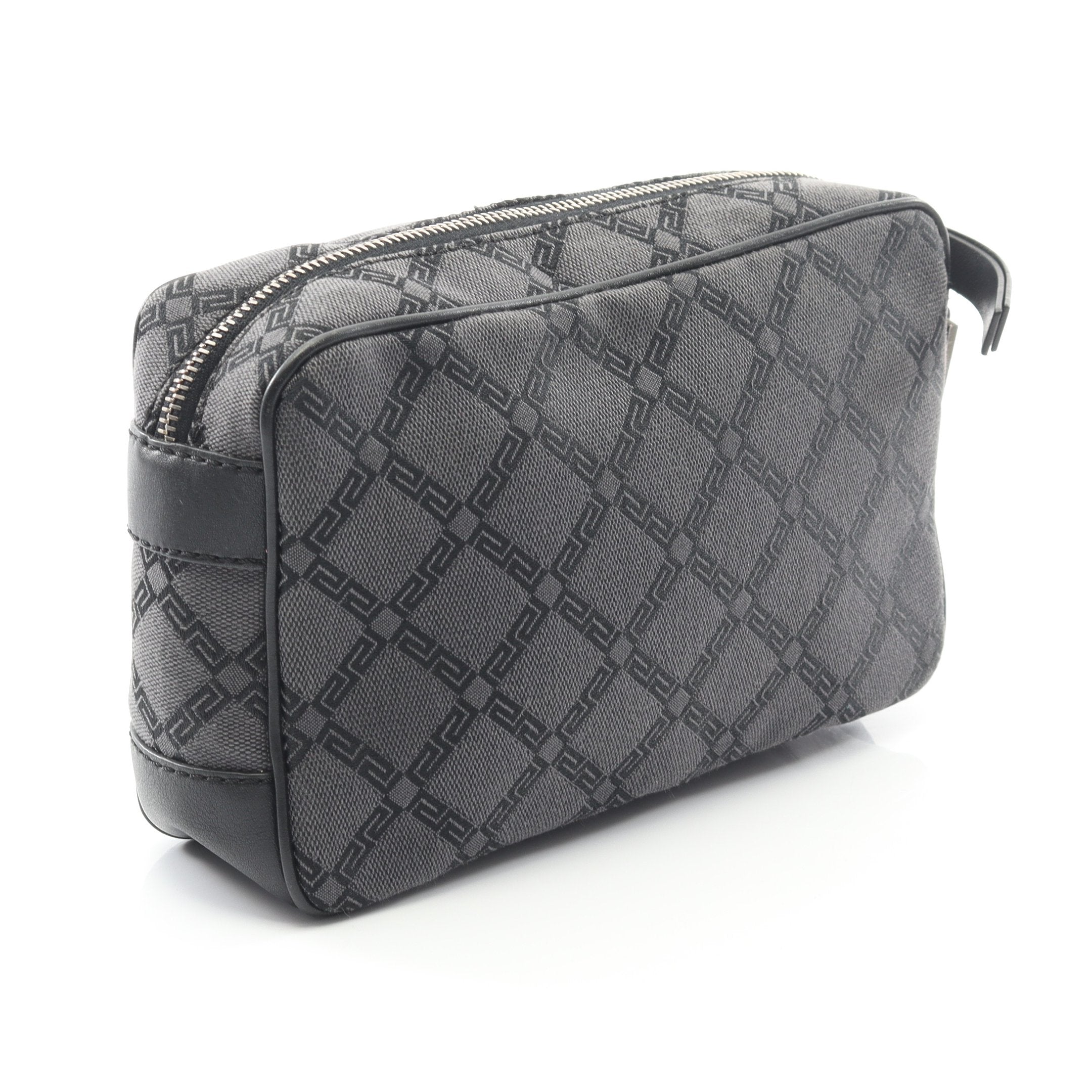 クラッチバッグ キャンバス レザー ブラック ヴェルサーチ – RECLO