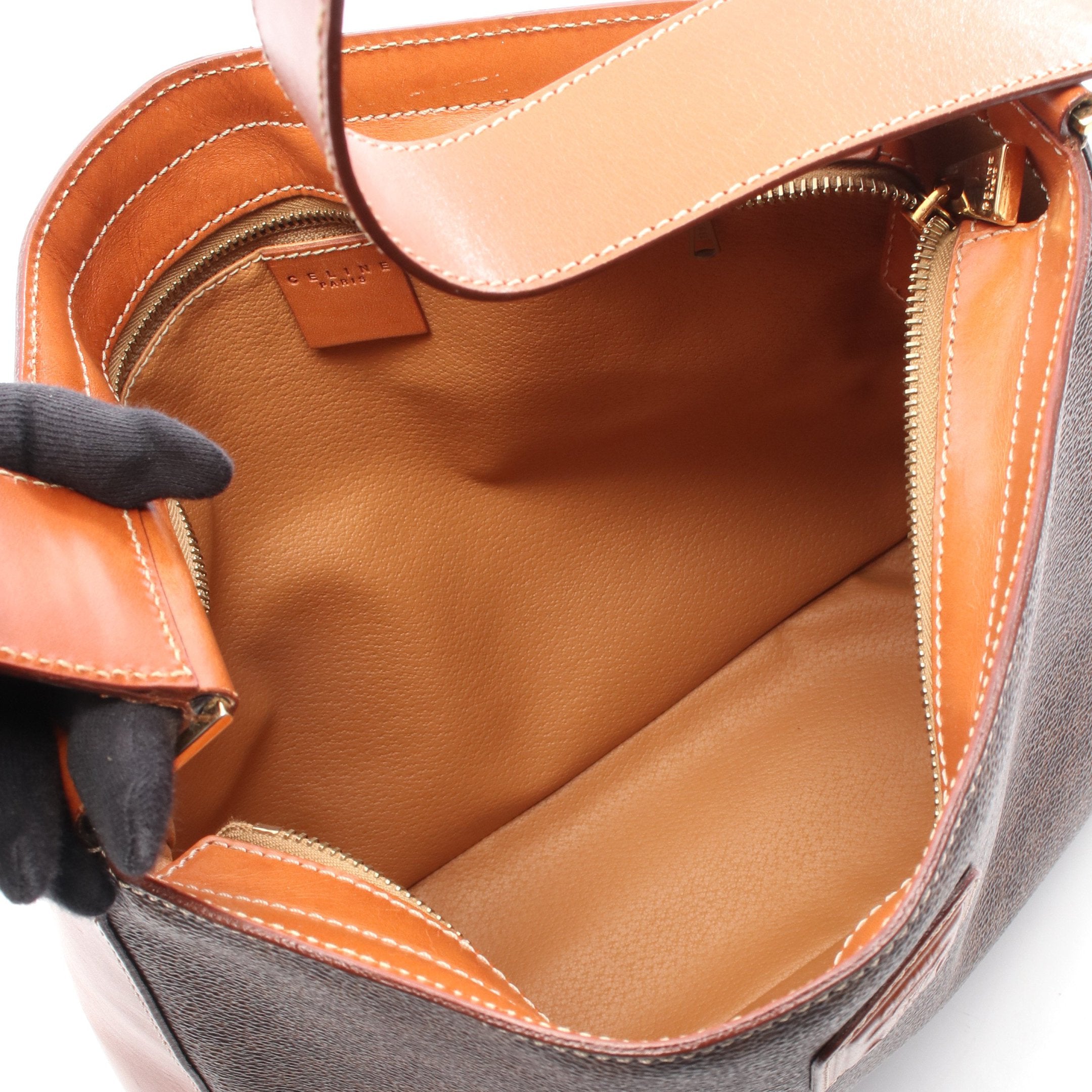 マカダム ワンショルダーバッグ PVC レザー ブラウン セリーヌ – RECLO