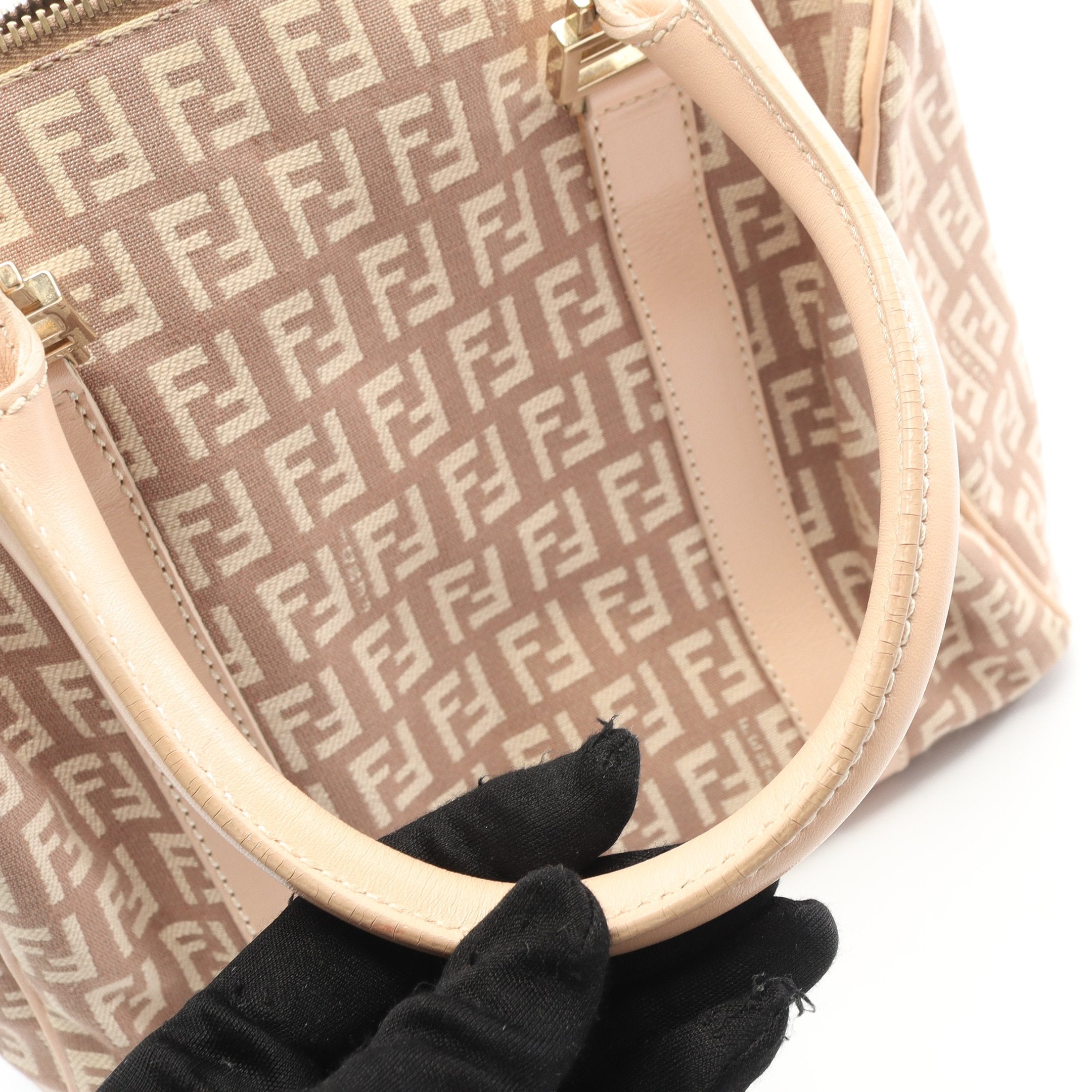 トムフェンディ ズッキーノ ミニボストンバッグ ハンドバッグ キャンバス FENDI フェンディ ズッキーノ ハンドバッグ ブラウン キャンバス ミニ