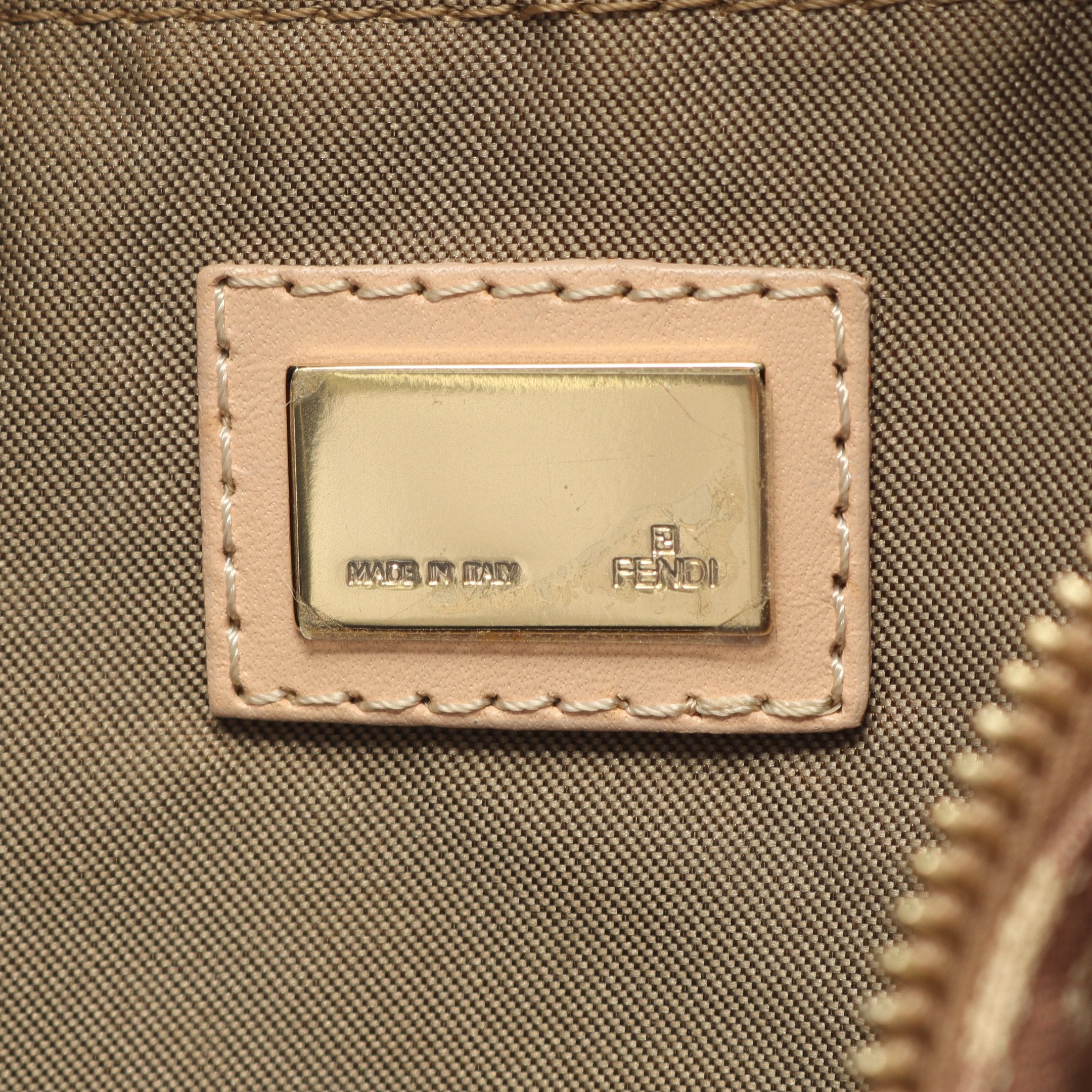 フェンディ　ハンドバッグ ズッキーノ ミニボストン　キャンバス　レザー　自立 ズッキーノ ハンドバッグ ミニボストンバッグ キャンバス レザー