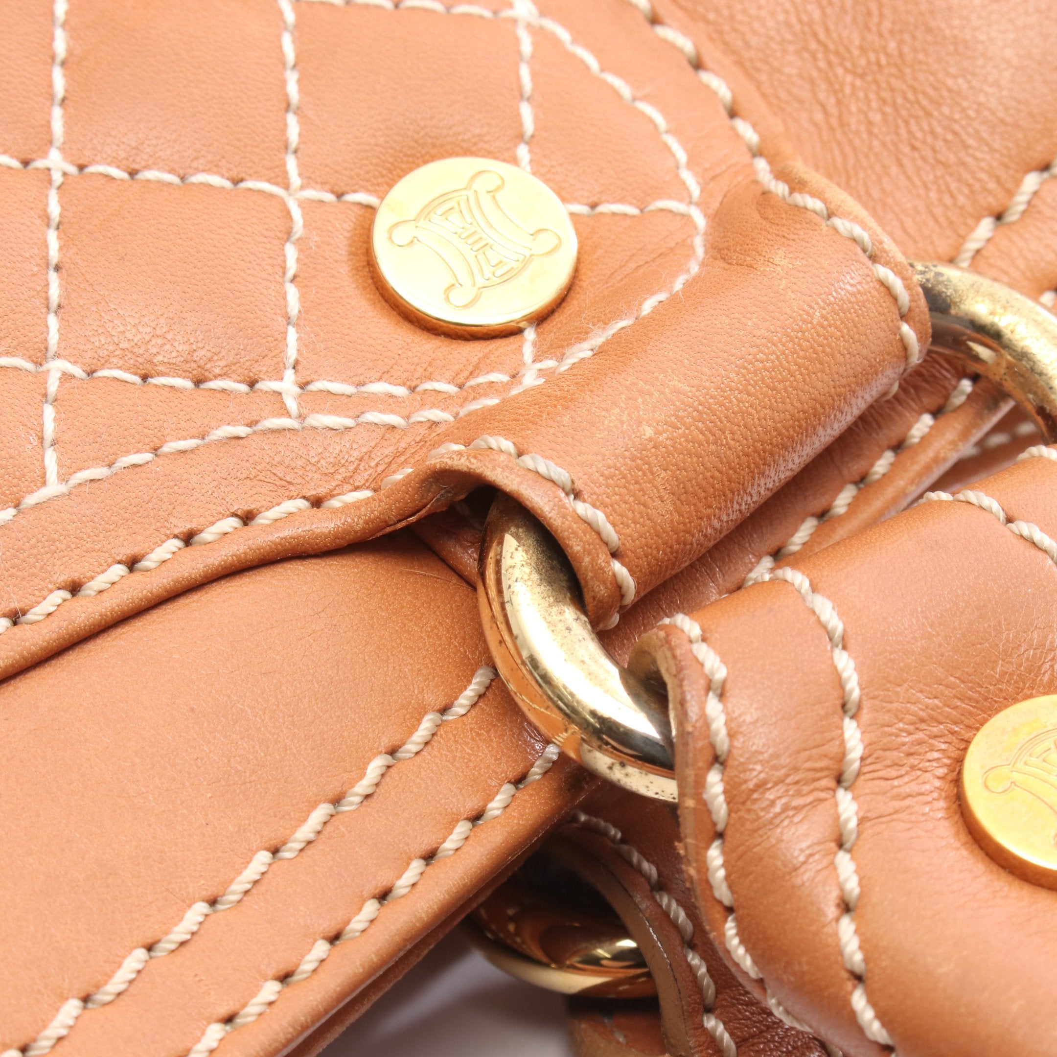 CELINE セリーヌ　バッグ　ハンドバッグ　レザー　ブラウン ハンドバッグ レザー ブラウン セリーヌ – RECLO