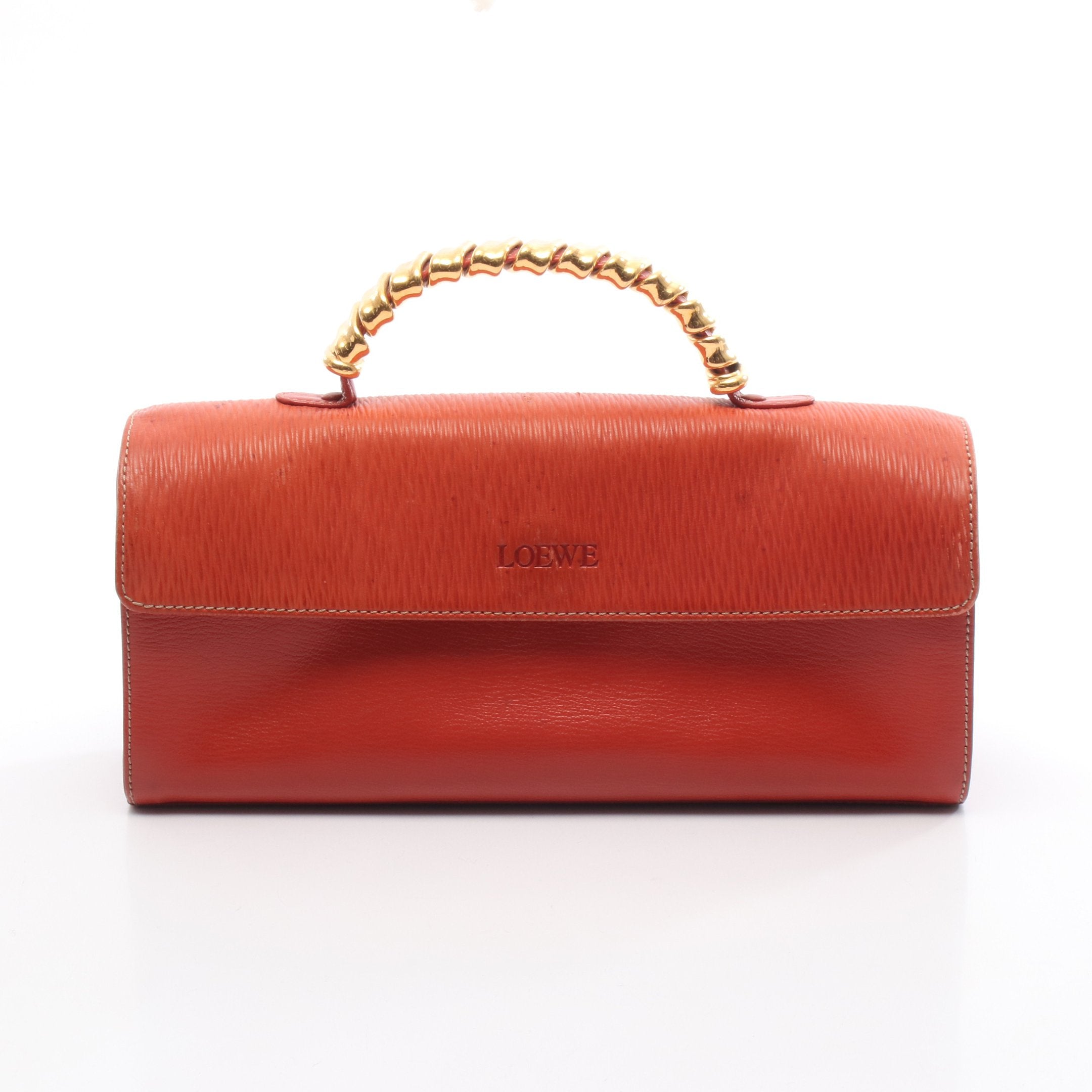 【新品未使用】LOEWE ベラスケス ケース レザー レッド ヴィンテージ ベラスケス ハンドバッグ ヌバック レザー オレンジレッド ロエベ – RECLO