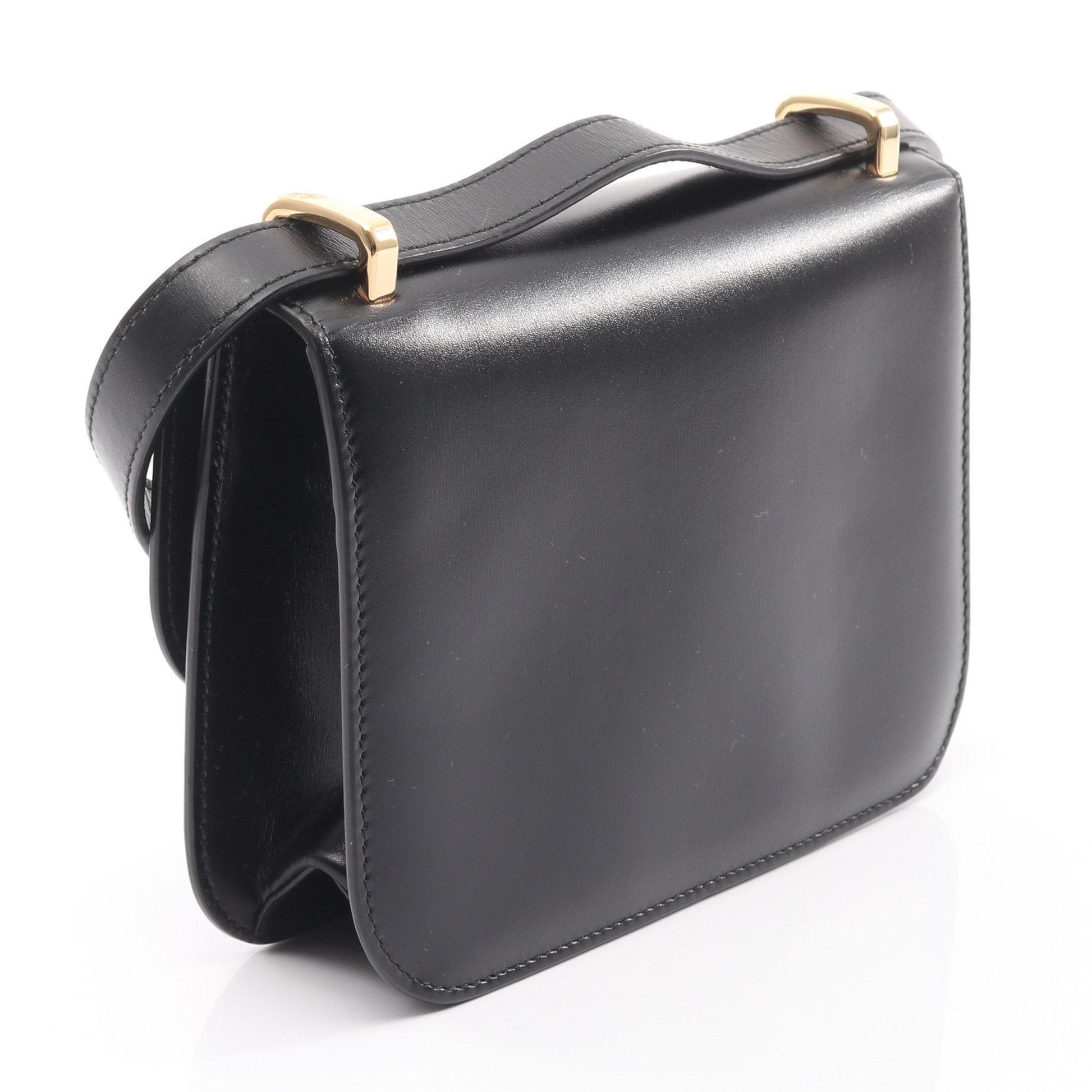 エムブレム BOX CALF ショルダーバッグ レザー ブラック プラダ バッグ PRADA