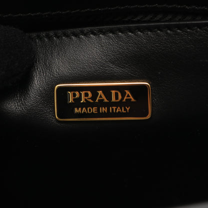 エムブレム BOX CALF ショルダーバッグ レザー ブラック プラダ バッグ PRADA