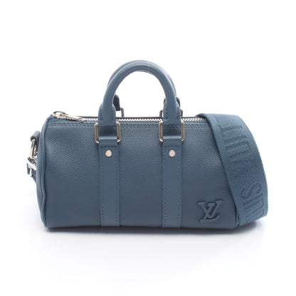 キーポルXS LVアエログラム ハンドバッグ レザー ブルー 2WAY ルイヴィトン バッグ LOUIS VUITTON