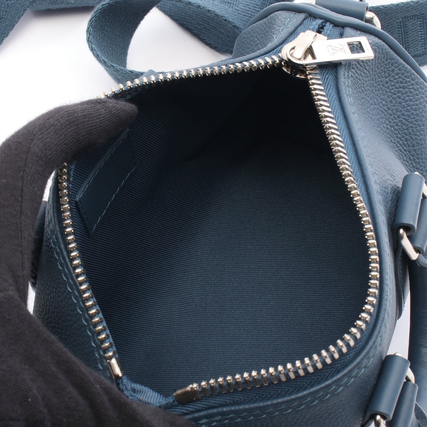 キーポルXS LVアエログラム ハンドバッグ レザー ブルー 2WAY ルイヴィトン バッグ LOUIS VUITTON