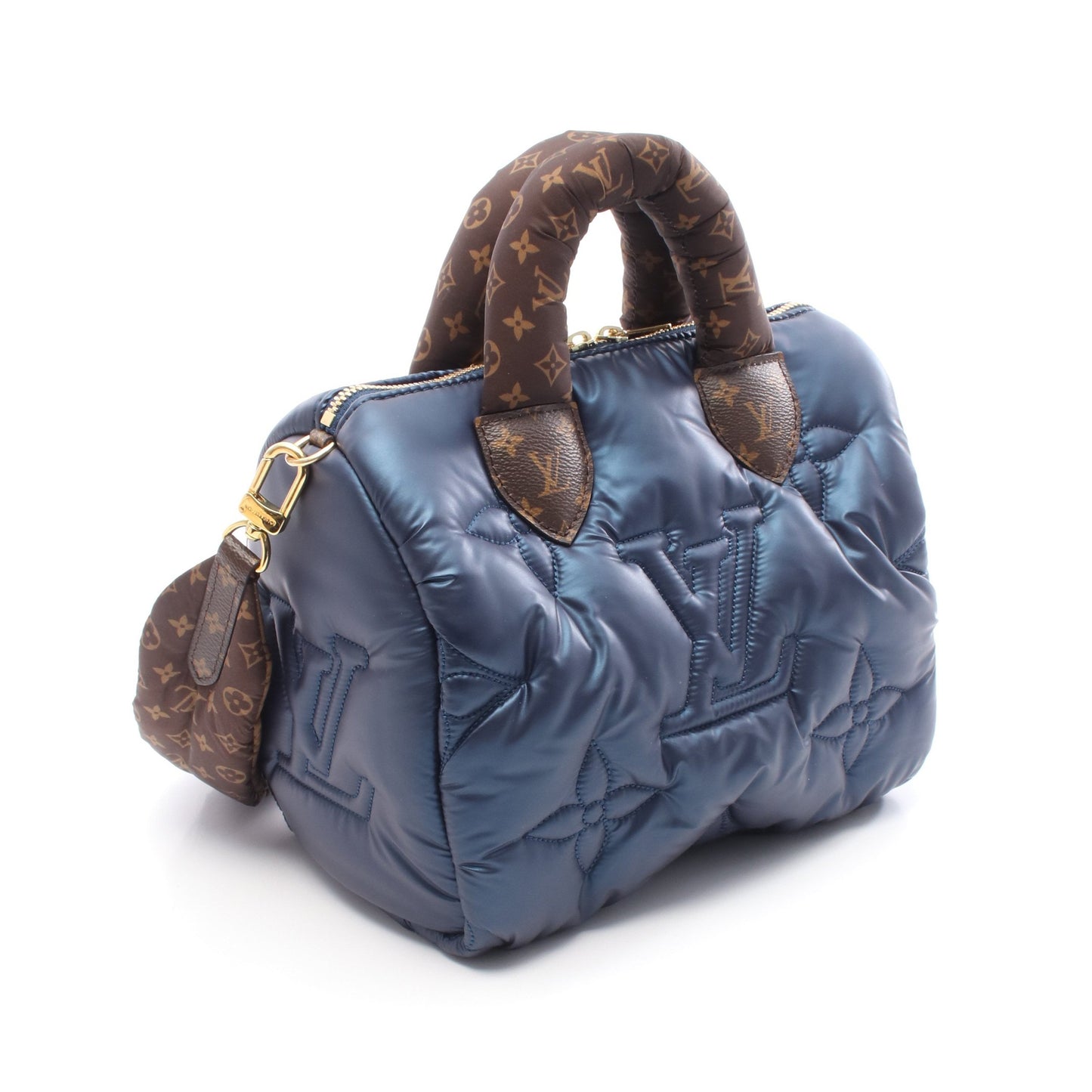 スピーディ バンドリエール25 モノグラム ハンドバッグ ナイロン PVC ネイビー ブラウン 2WAY ルイヴィトン バッグ LOUIS VUITTON