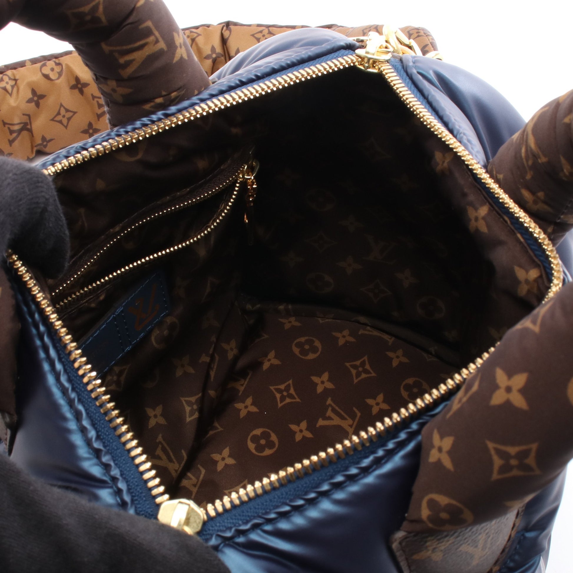 スピーディ バンドリエール25 モノグラム ハンドバッグ ナイロン PVC ネイビー ブラウン 2WAY ルイヴィトン バッグ LOUIS VUITTON