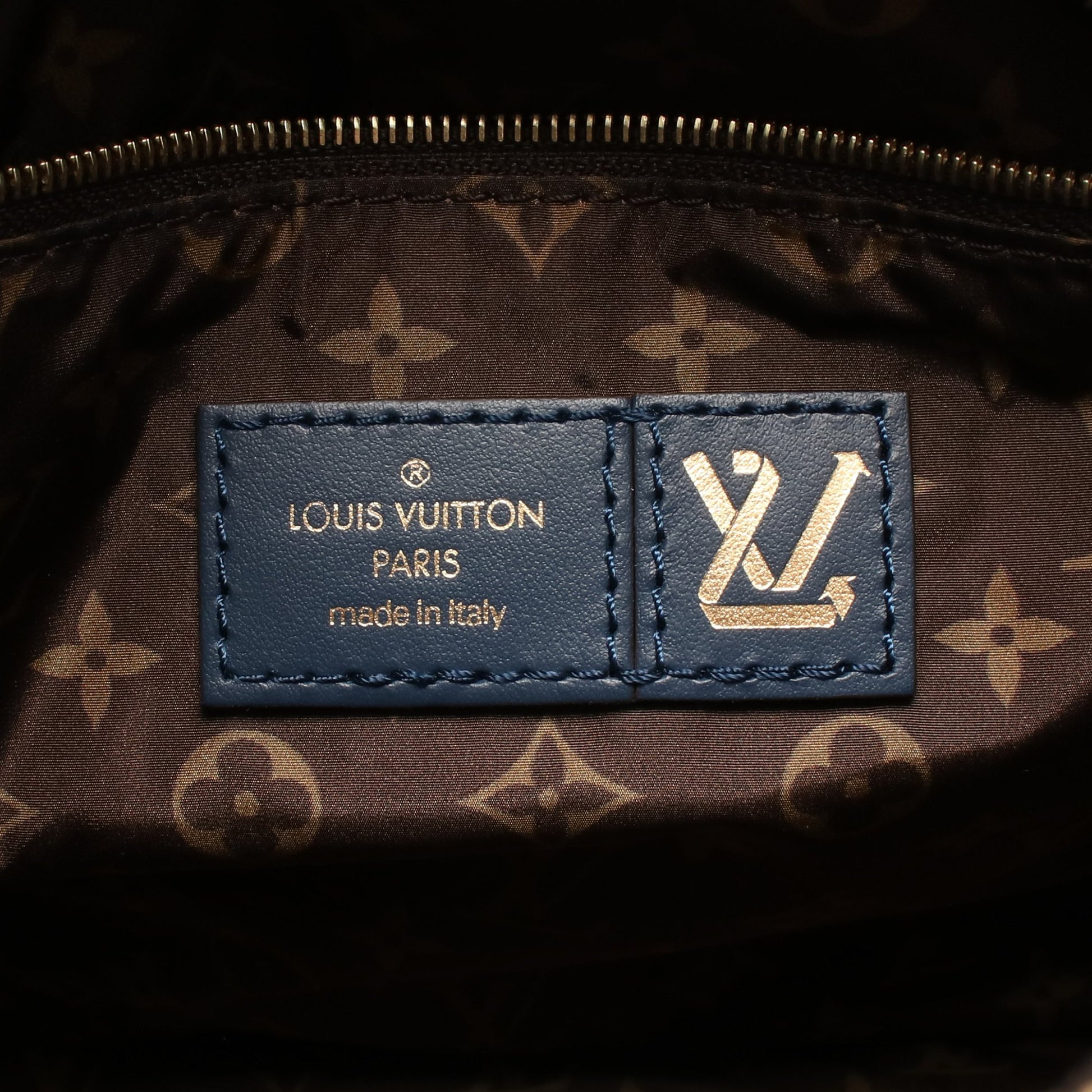 スピーディ バンドリエール25 モノグラム ハンドバッグ ナイロン PVC ネイビー ブラウン 2WAY ルイヴィトン バッグ LOUIS VUITTON