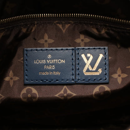 スピーディ バンドリエール25 モノグラム ハンドバッグ ナイロン PVC ネイビー ブラウン 2WAY ルイヴィトン バッグ LOUIS VUITTON