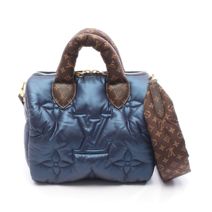 スピーディ バンドリエール25 モノグラム ハンドバッグ ナイロン PVC ネイビー ブラウン 2WAY ルイヴィトン バッグ LOUIS VUITTON