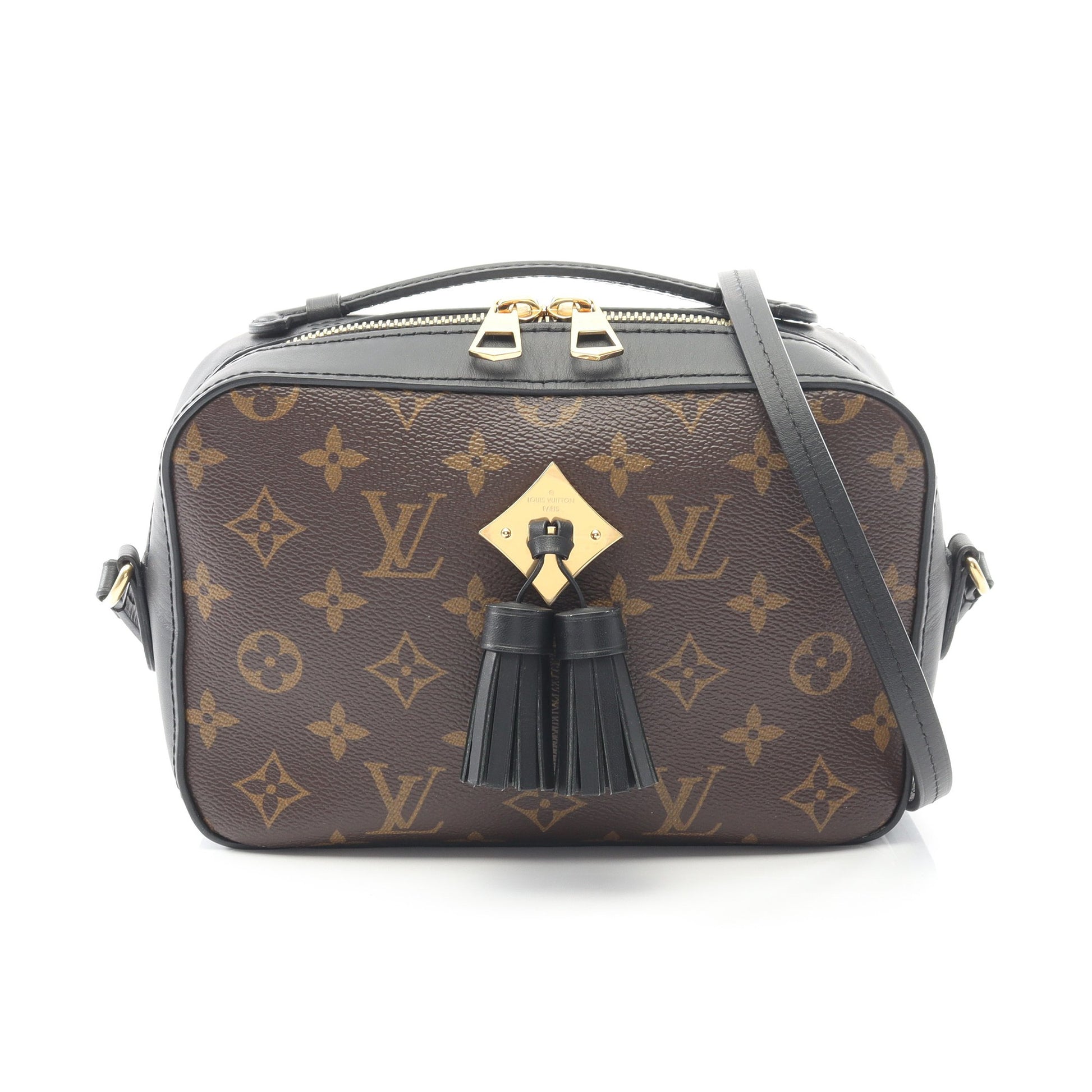 サントンジュ モノグラム ノワール ショルダーバッグ PVC レザー ブラウン ブラック 2WAY ルイヴィトン バッグ LOUIS VUITTON