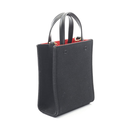 Gトート ミニ バーティカル ハンドバッグ キャンバス レザー ブラック 2WAY ジバンシィ バッグ GIVENCHY