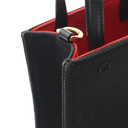 Gトート ミニ バーティカル ハンドバッグ キャンバス レザー ブラック 2WAY ジバンシィ バッグ GIVENCHY