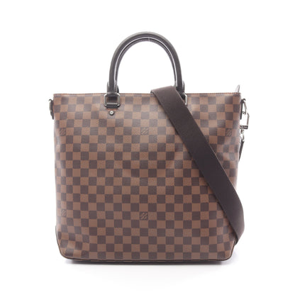 ジェイク ダミエエベヌ ハンドバッグ トートバッグ PVC レザー ブラウン 2WAY ルイヴィトン バッグ LOUIS VUITTON