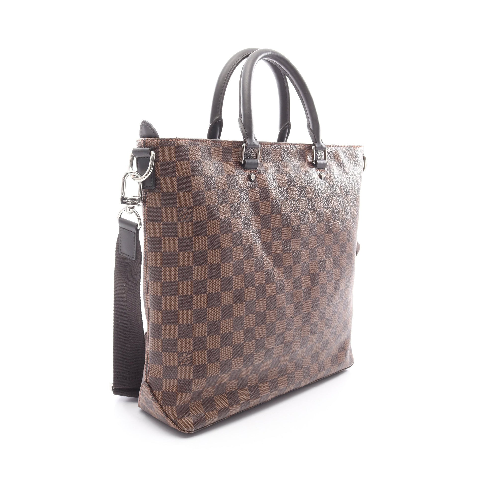 ジェイク ダミエエベヌ ハンドバッグ トートバッグ PVC レザー ブラウン 2WAY ルイヴィトン バッグ LOUIS VUITTON