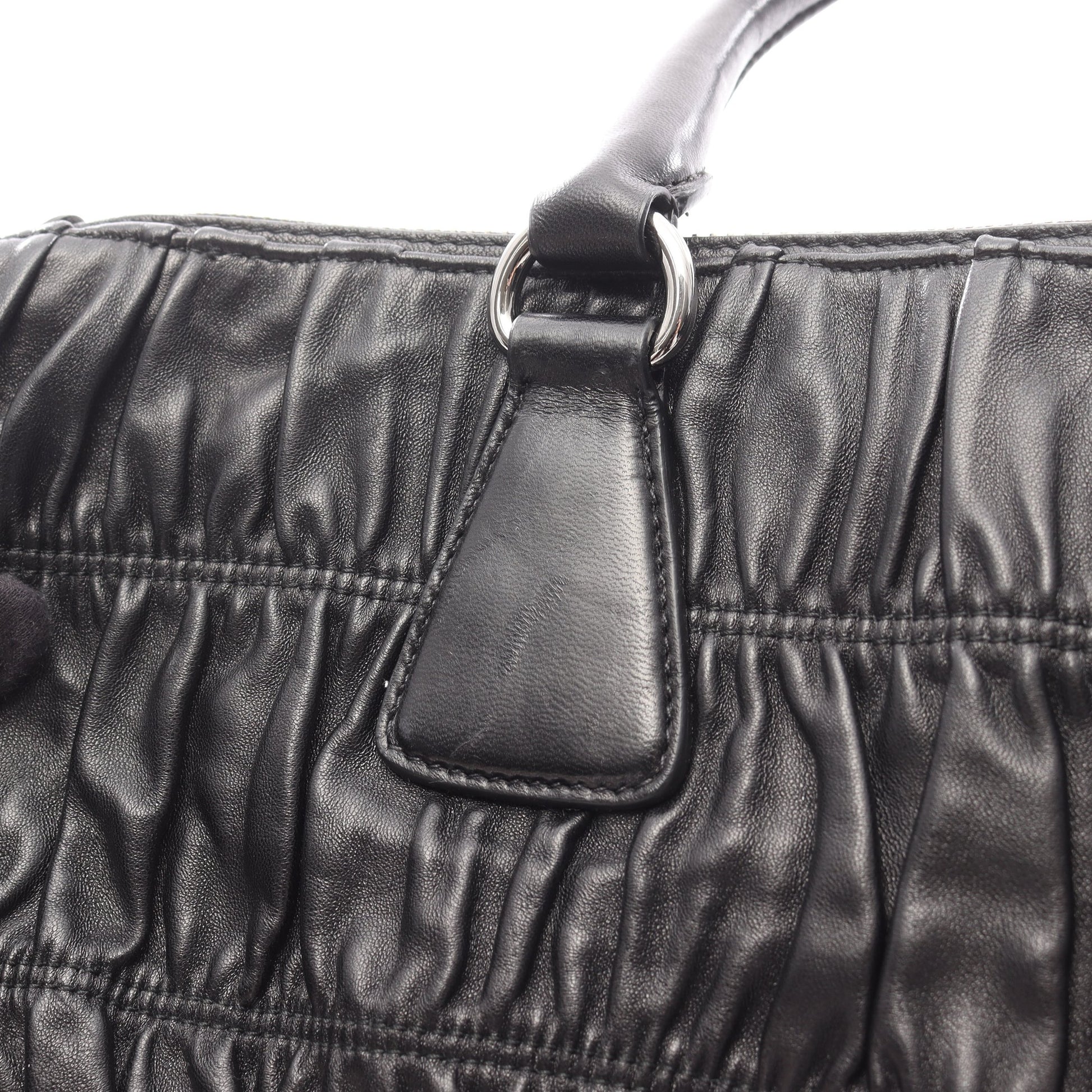 NAPPA GAUFRE’ ハンドバッグ レザー ブラック 2WAY プラダ バッグ PRADA