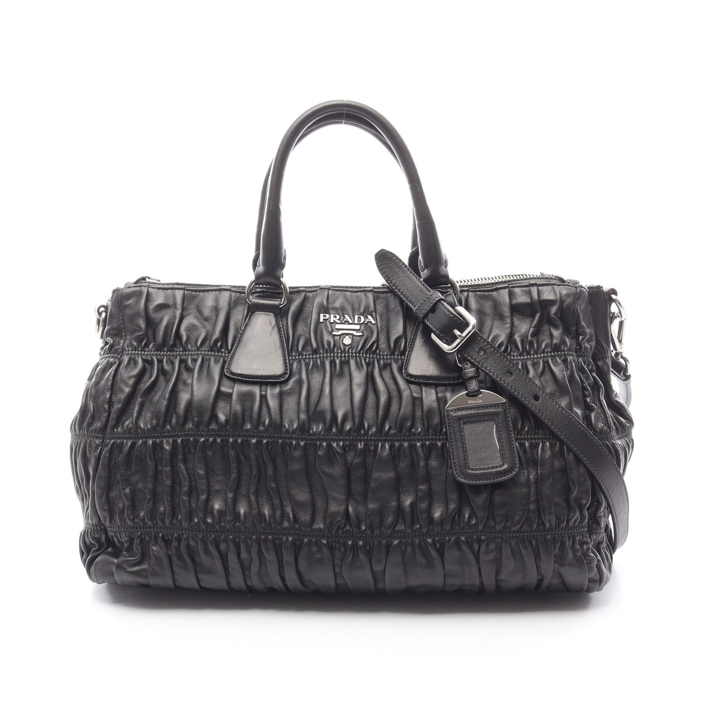 NAPPA GAUFRE’ ハンドバッグ レザー ブラック 2WAY プラダ バッグ PRADA