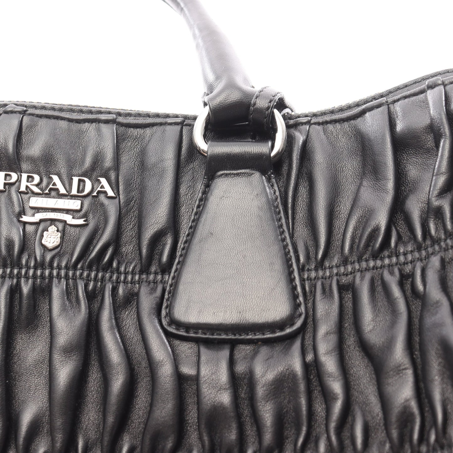 NAPPA GAUFRE’ ハンドバッグ レザー ブラック 2WAY プラダ バッグ PRADA