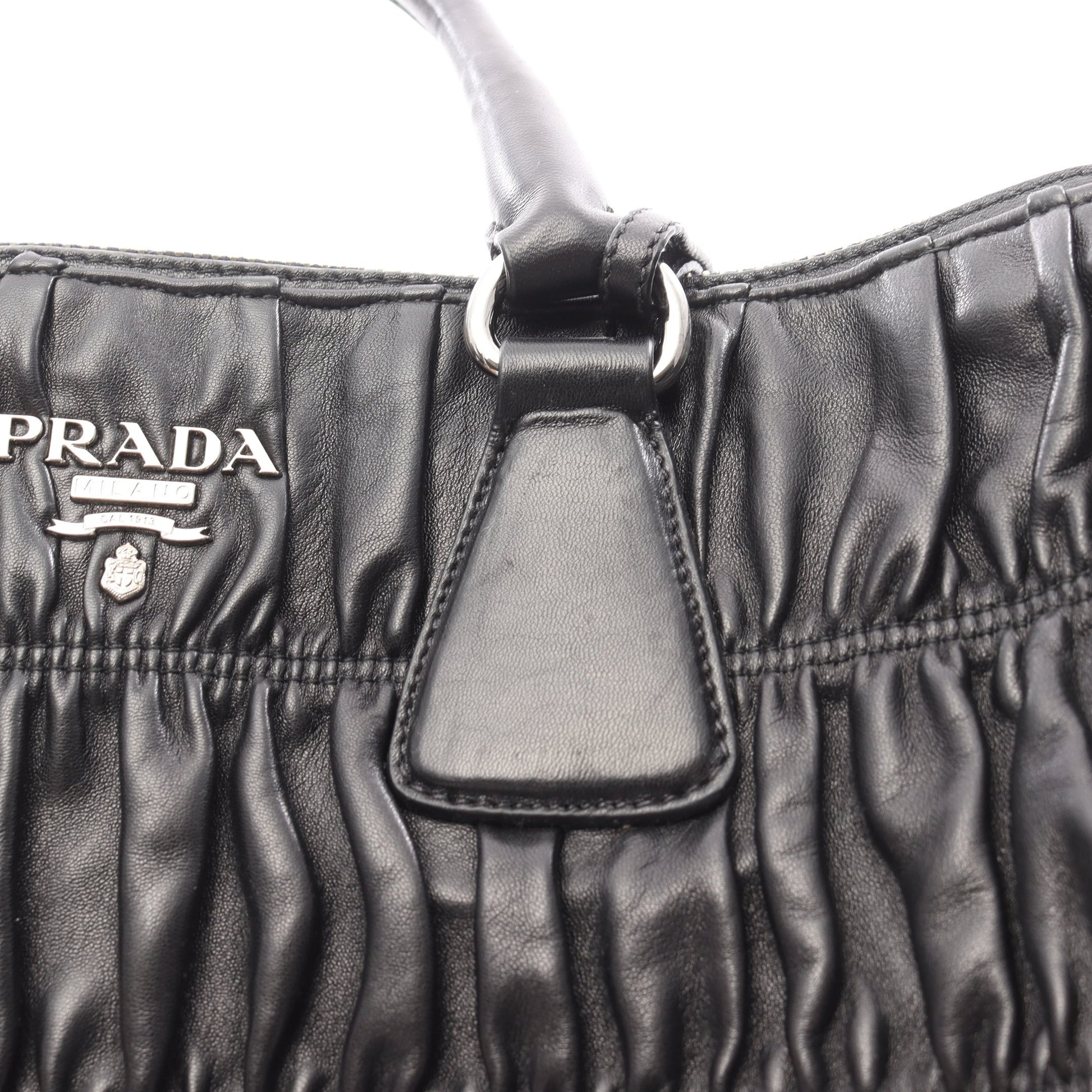 NAPPA GAUFRE’ ハンドバッグ レザー ブラック 2WAY プラダ バッグ PRADA