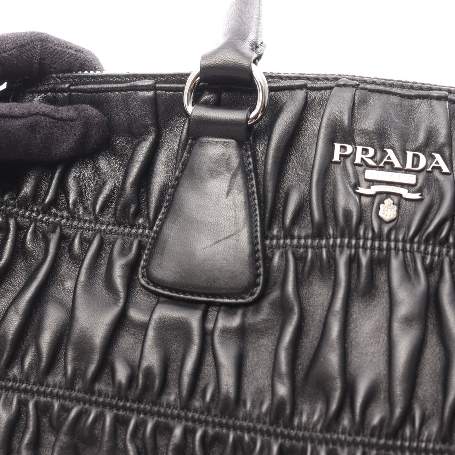 NAPPA GAUFRE’ ハンドバッグ レザー ブラック 2WAY プラダ バッグ PRADA