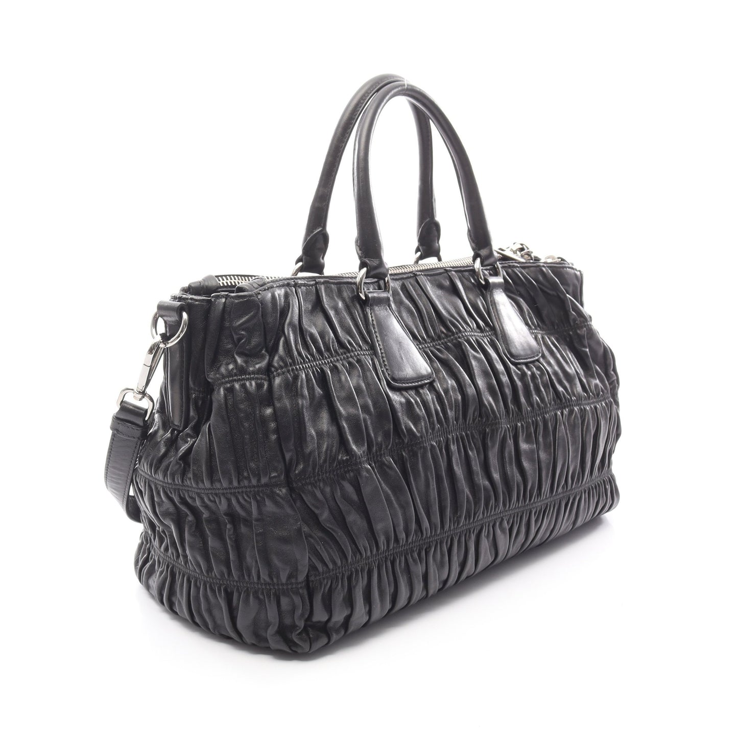 NAPPA GAUFRE’ ハンドバッグ レザー ブラック 2WAY プラダ バッグ PRADA