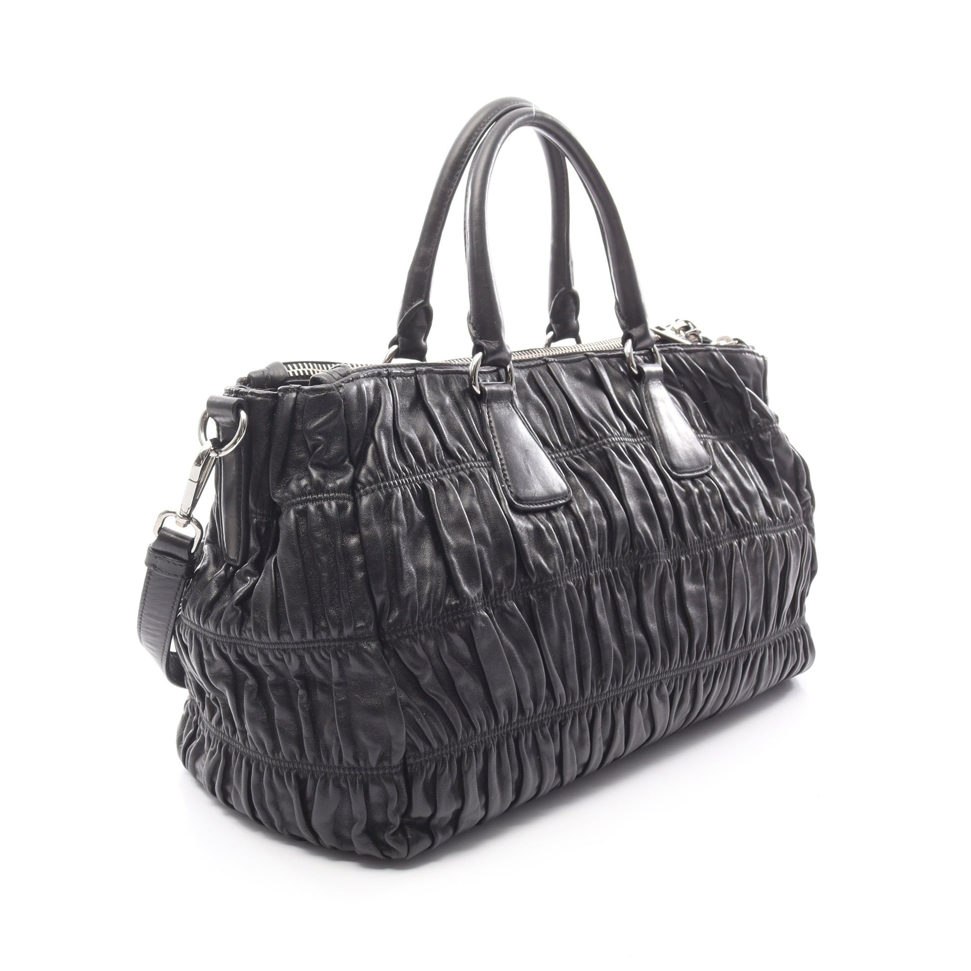 NAPPA GAUFRE’ ハンドバッグ レザー ブラック 2WAY プラダ バッグ PRADA