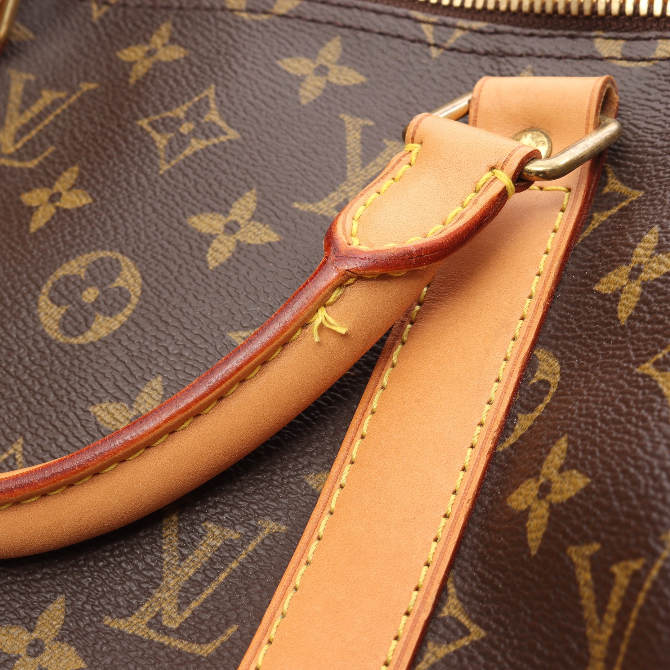 キーポル50 モノグラム ボストンバッグ PVC レザー ブラウン ルイ