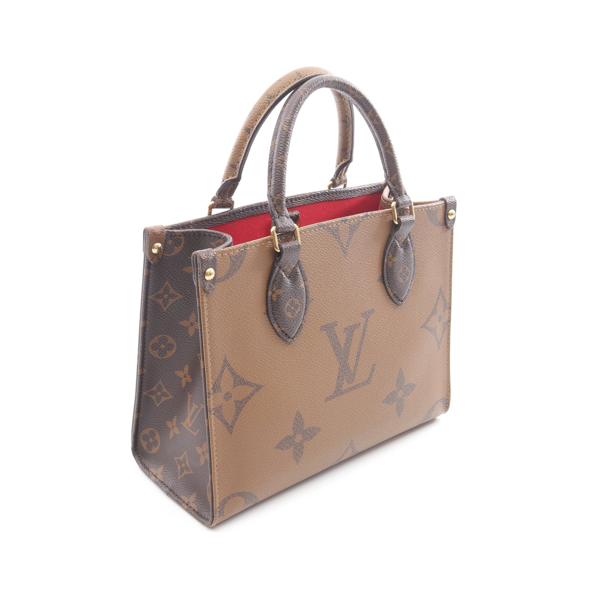 オンザゴーPM モノグラムジャイアント リバース ハンドバッグ PVC ブラウン ベージュ 2WAY ルイヴィトン バッグ LOUIS VUITTON