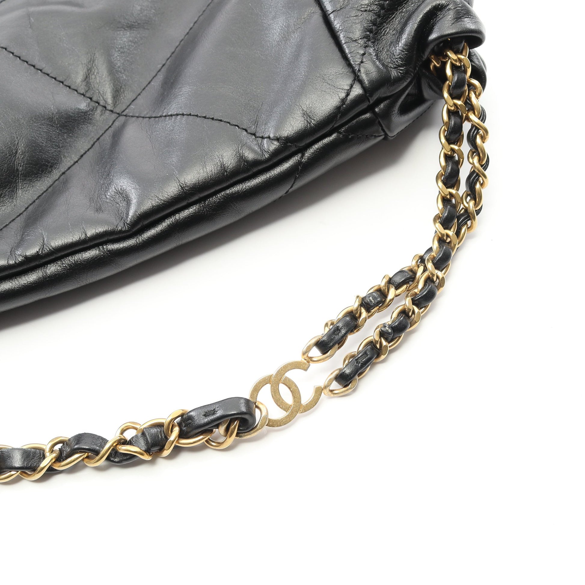シャネル22 スモール バックパック ナップサック レザー ブラック ゴールド金具 シャネル バッグ CHANEL
