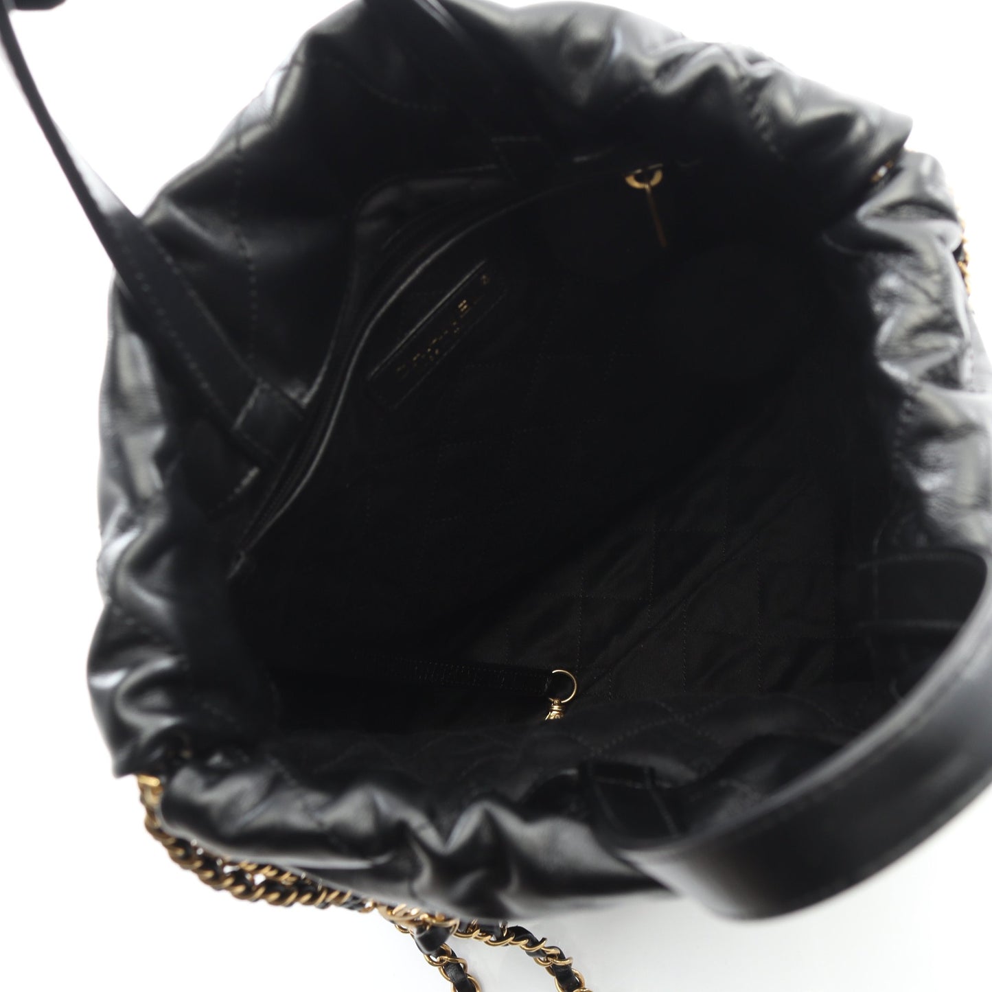 シャネル22 スモール バックパック ナップサック レザー ブラック ゴールド金具 シャネル バッグ CHANEL