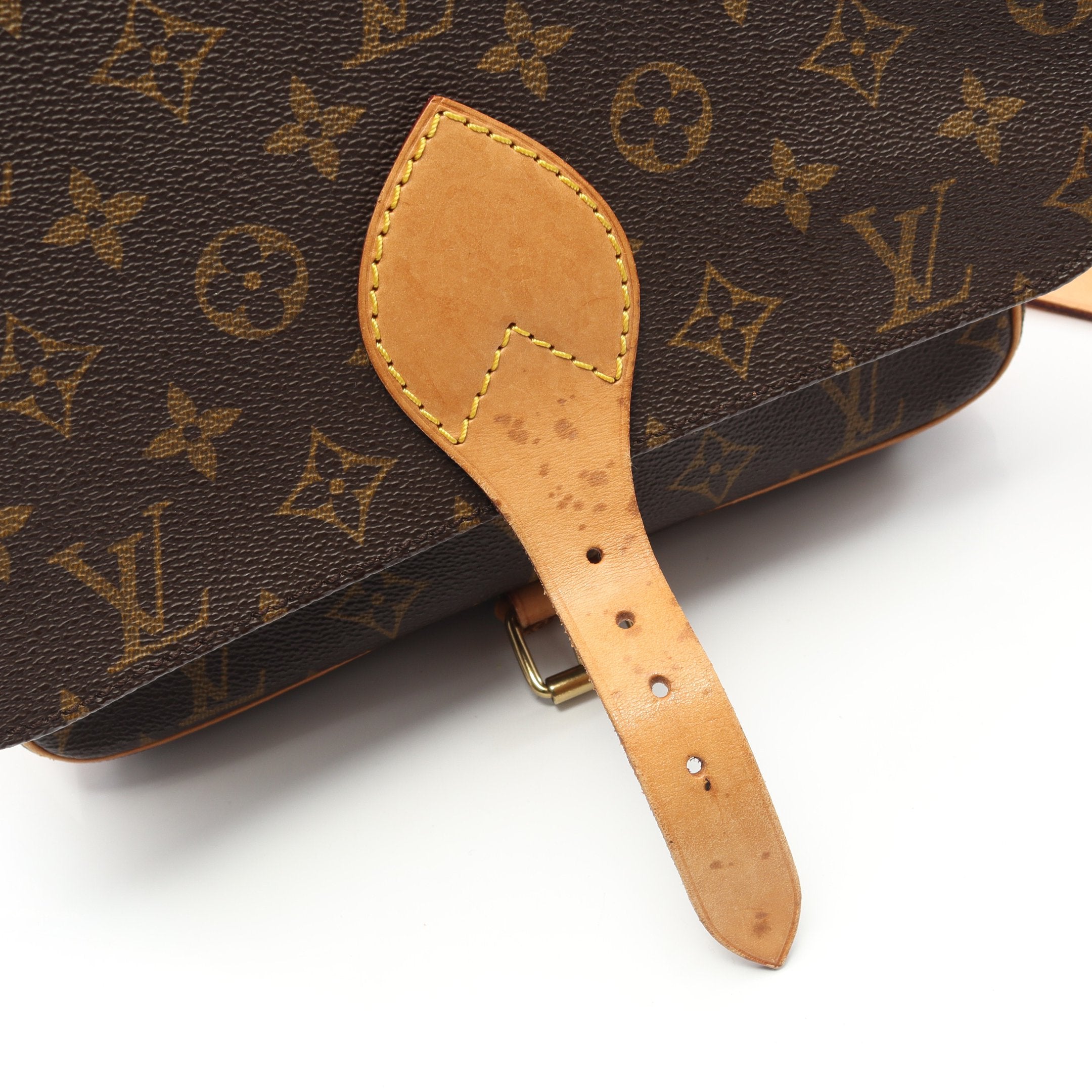 カルトシエールGM モノグラム ショルダーバッグ PVC レザー ブラウン