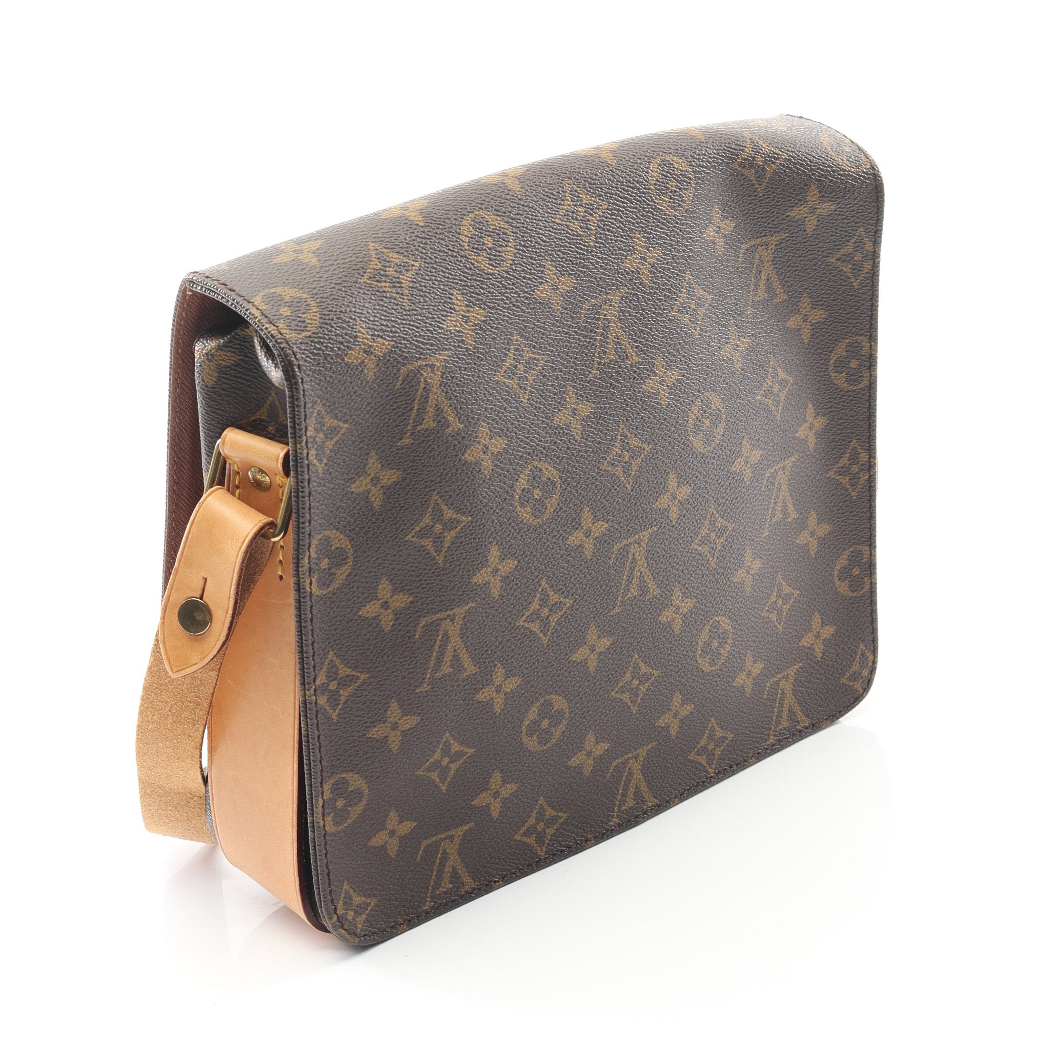 カルトシエールGM モノグラム ショルダーバッグ PVC レザー ブラウン