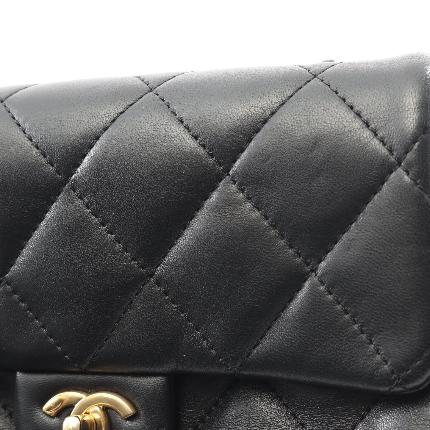 マトラッセ チェーンショルダーバッグ ラムスキン ブラック ゴールド金具 シャネル バッグ CHANEL