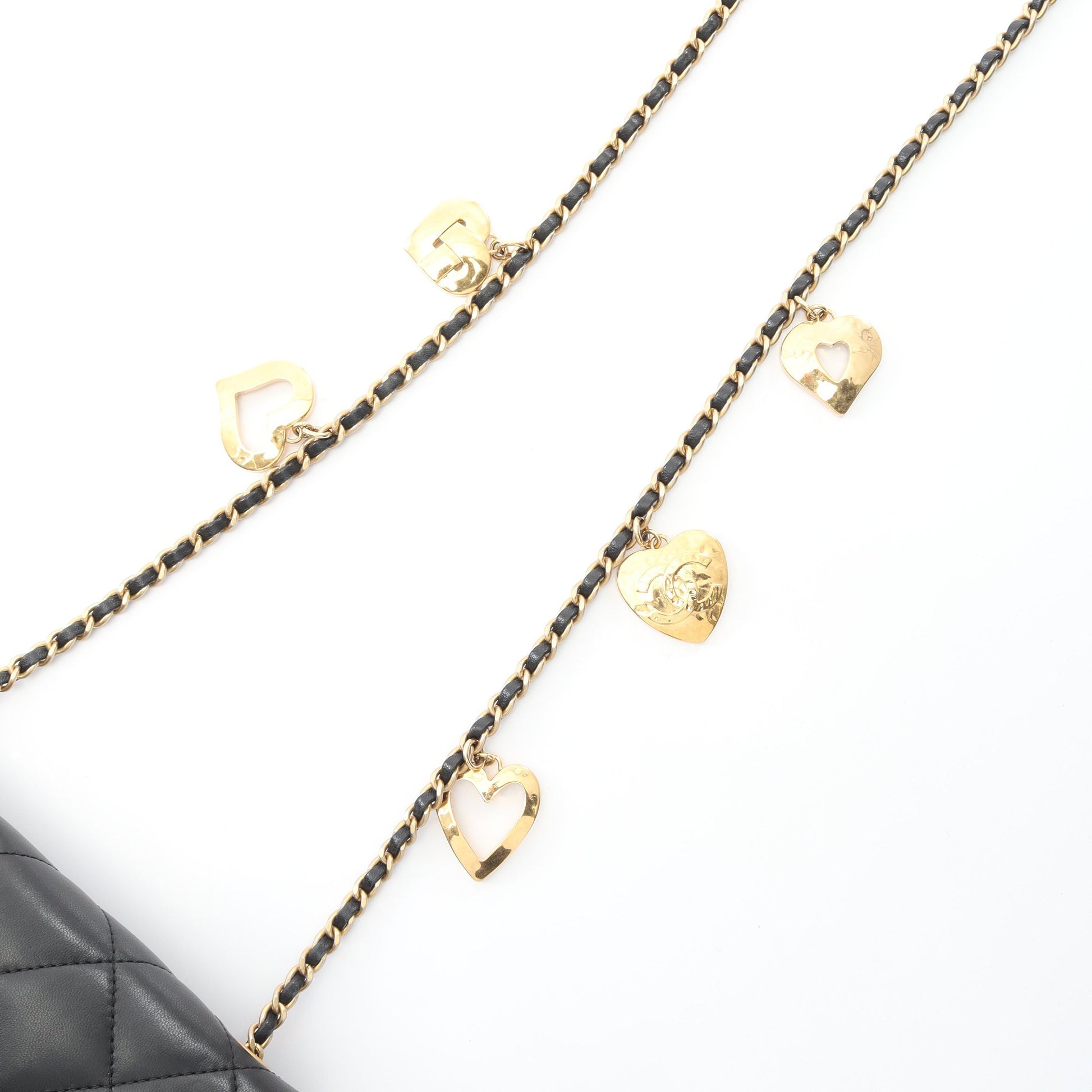 マトラッセ チェーンショルダーバッグ ラムスキン ブラック ゴールド金具 シャネル バッグ CHANEL