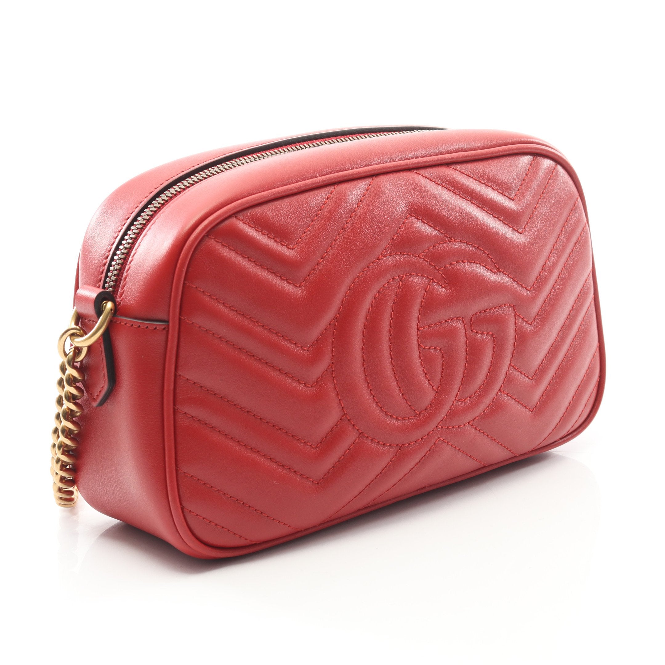 GGマーモント チェーンショルダーバッグ レザー レッド グッチ – RECLO