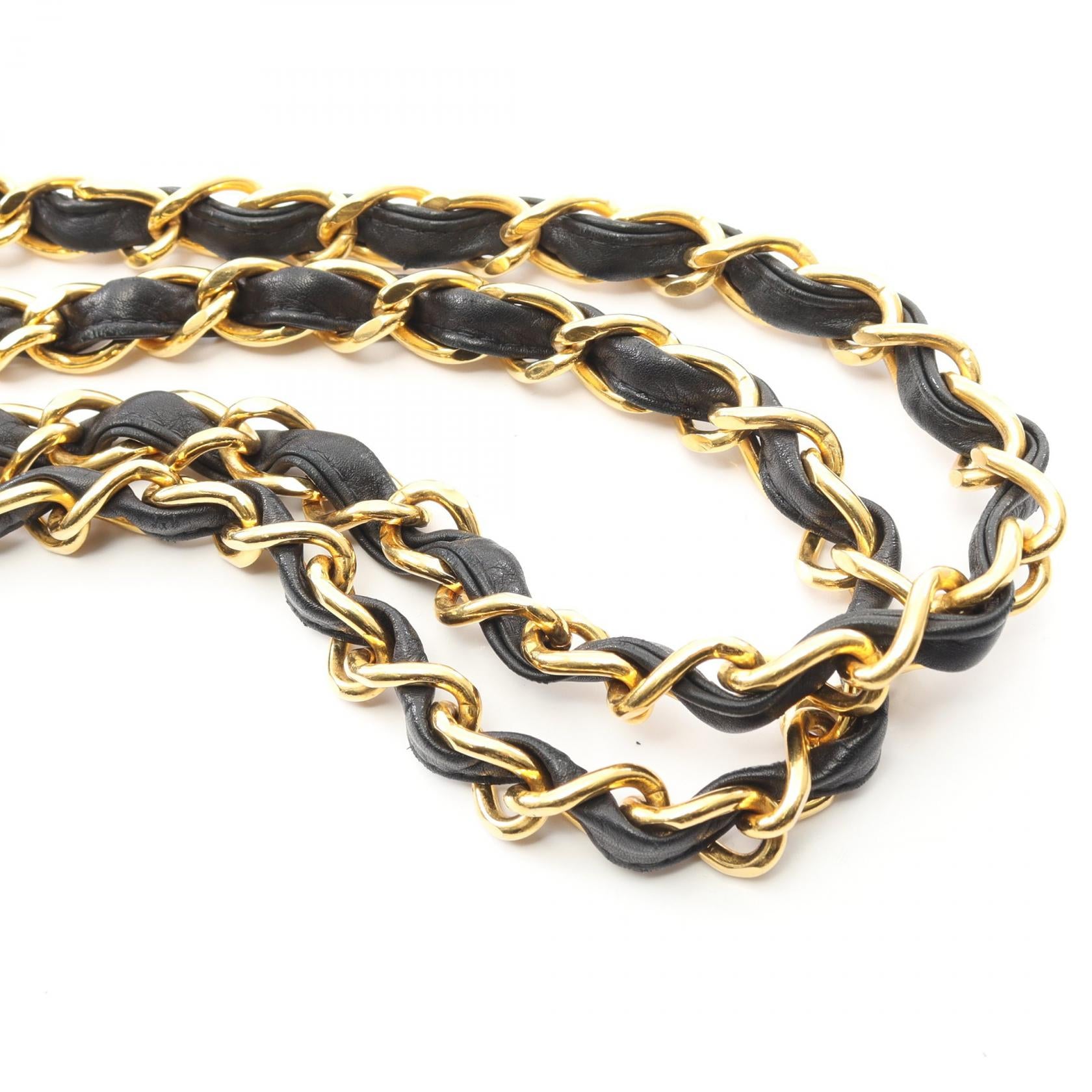 デカマトラッセ34 シングルフラップ Wチェーンショルダーバッグ ラムスキン ブラック ゴールド金具 シャネル バッグ CHANEL