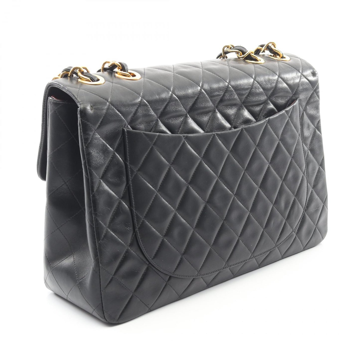 デカマトラッセ34 シングルフラップ Wチェーンショルダーバッグ ラムスキン ブラック ゴールド金具 シャネル バッグ CHANEL